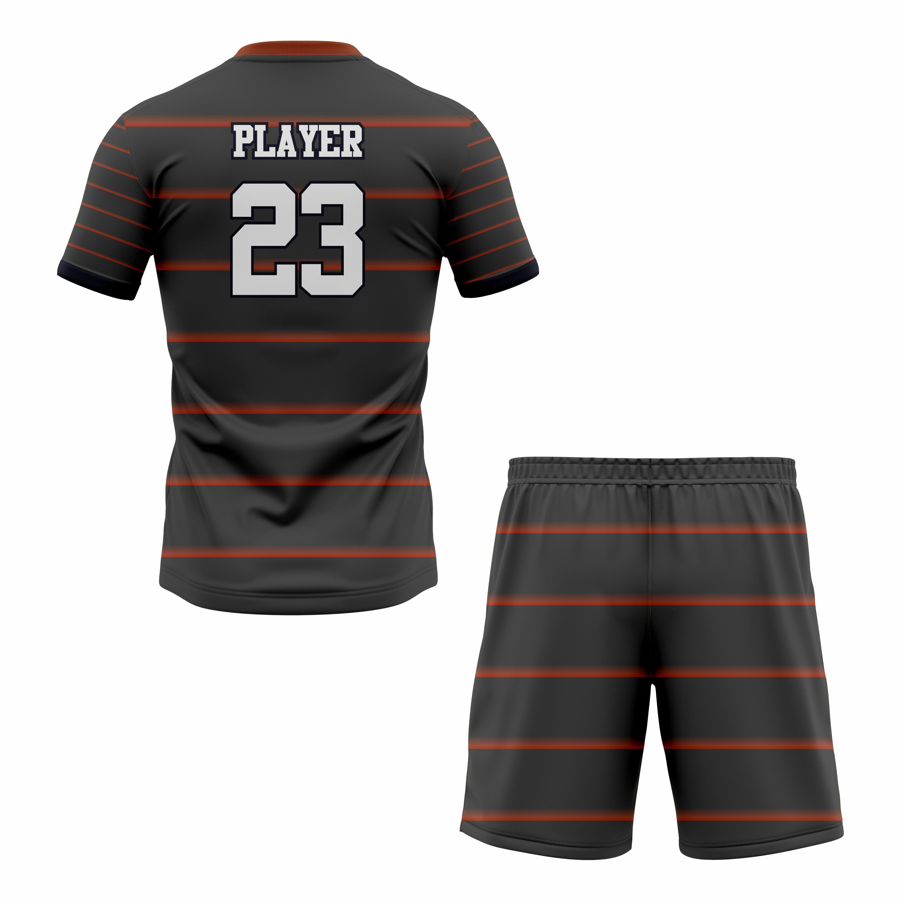 CUSTOM RED BLACK SOCCER UNIFORM