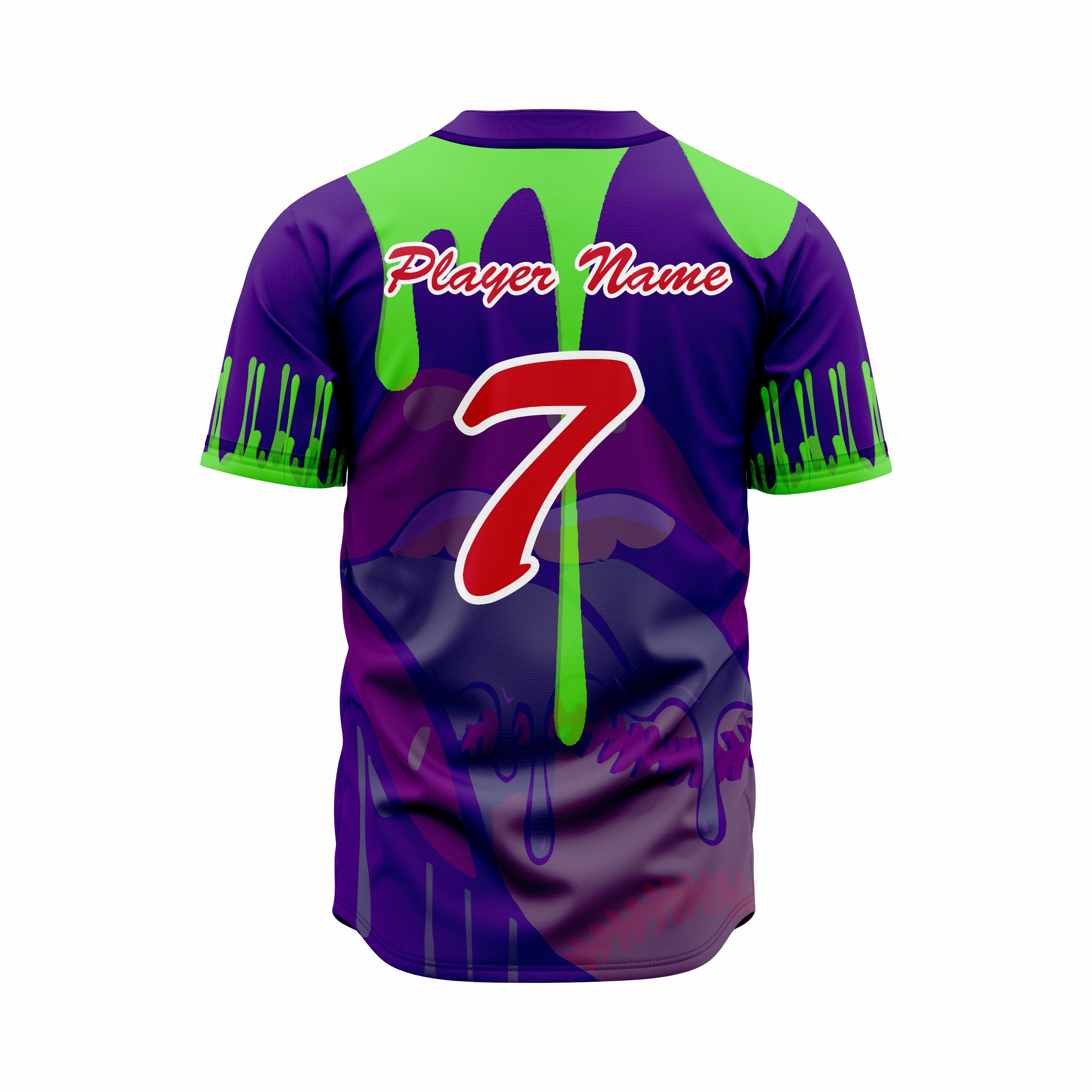 Custom Blue, Red & Green Authentic Baseball full Buttons Jersey