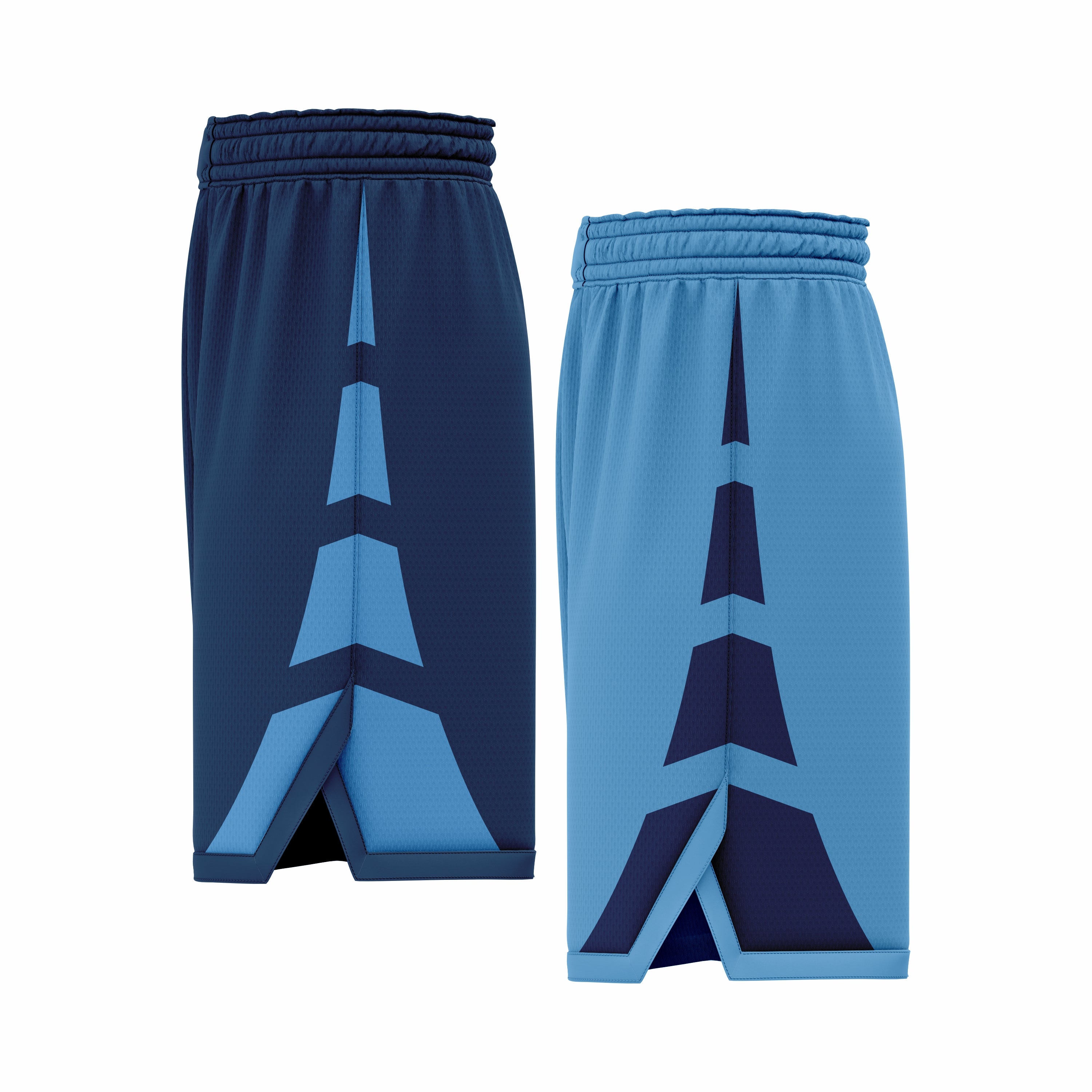 Custom Dark Blue & Cyan Reversible Double Side Sublimation Basketball Short