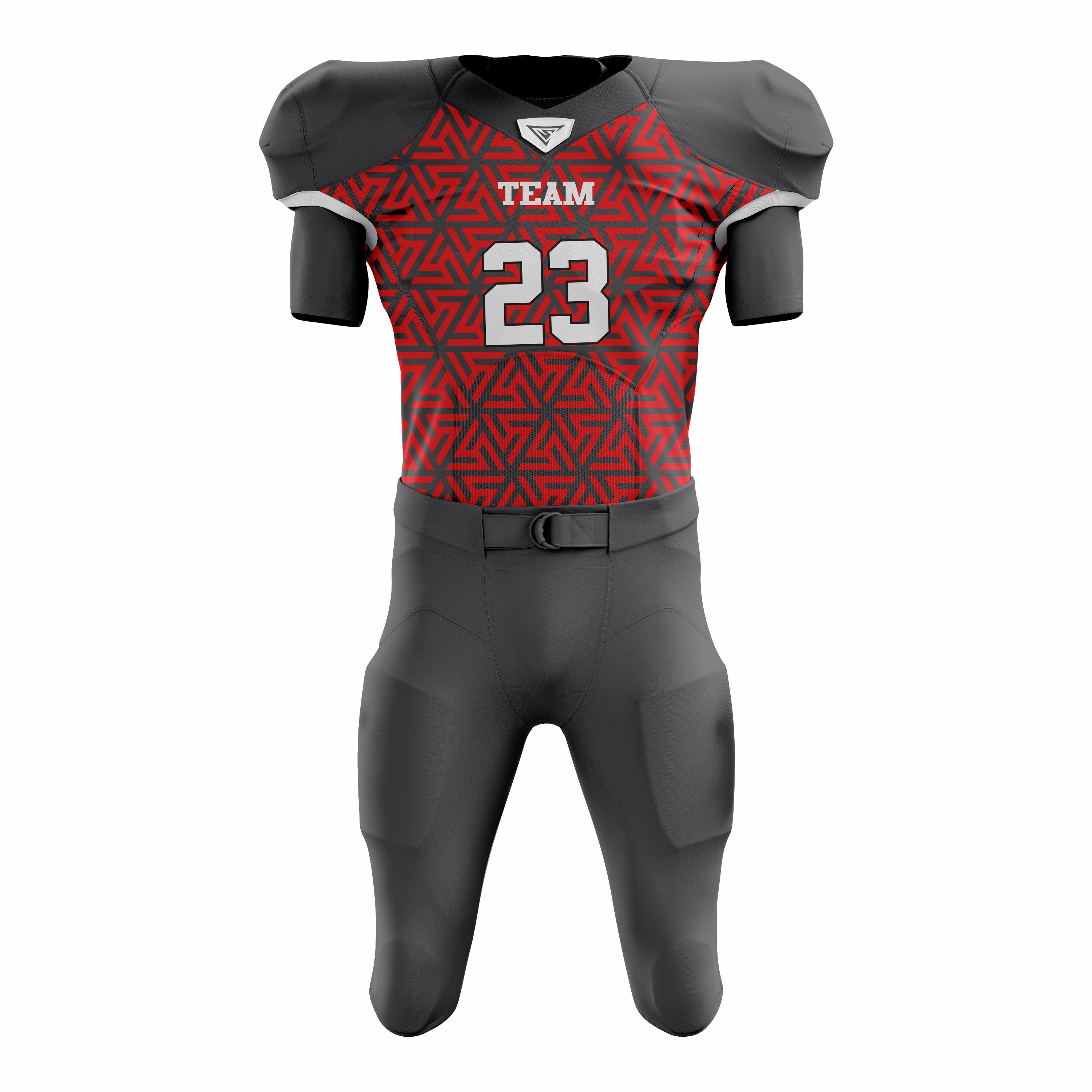 Custom Maroon Black American Football Uniforms with Integrated Pads