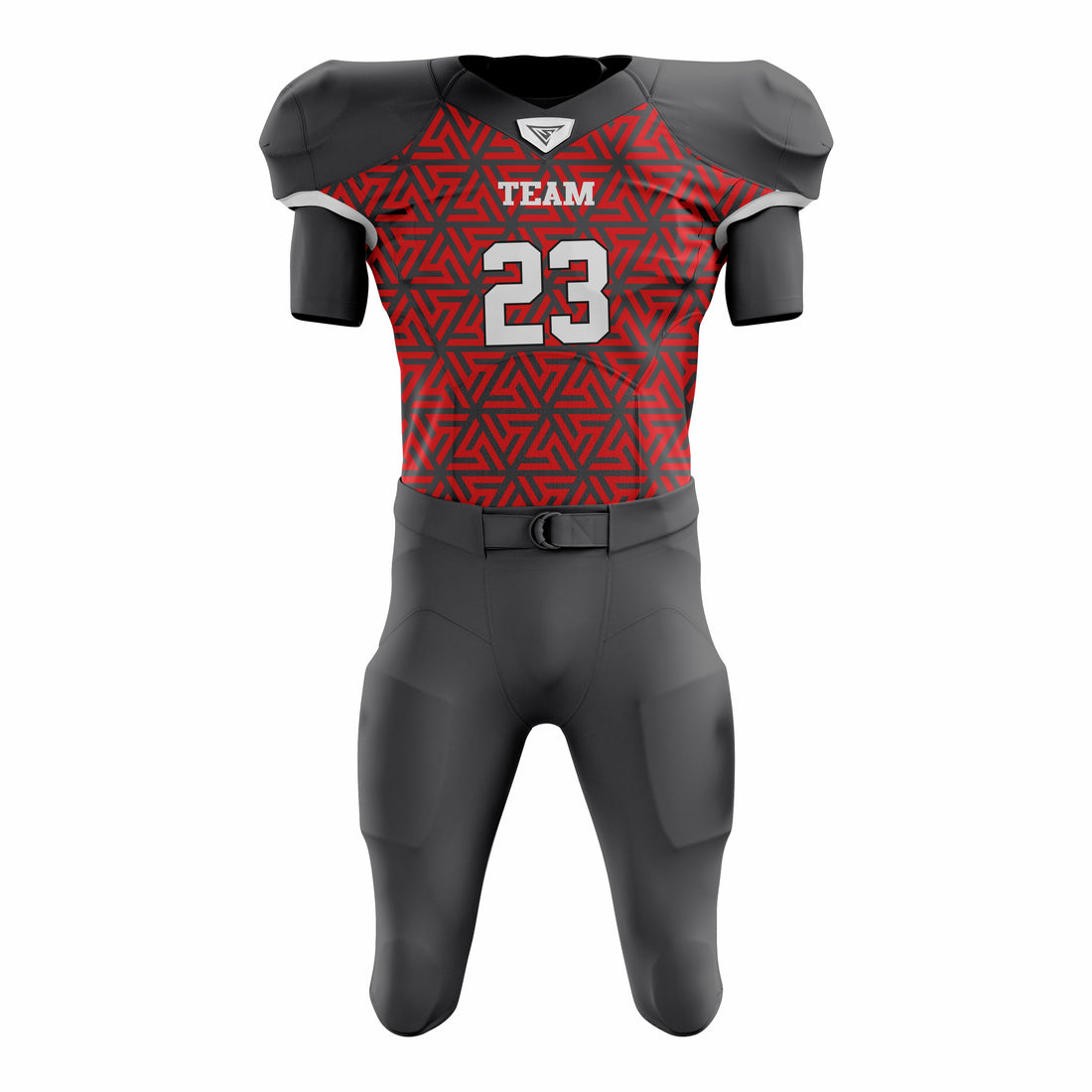 Custom Maroon Black American Football Uniforms with Integrated Pads