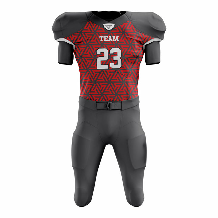 Custom Maroon Black American Football Uniforms with Integrated Pads