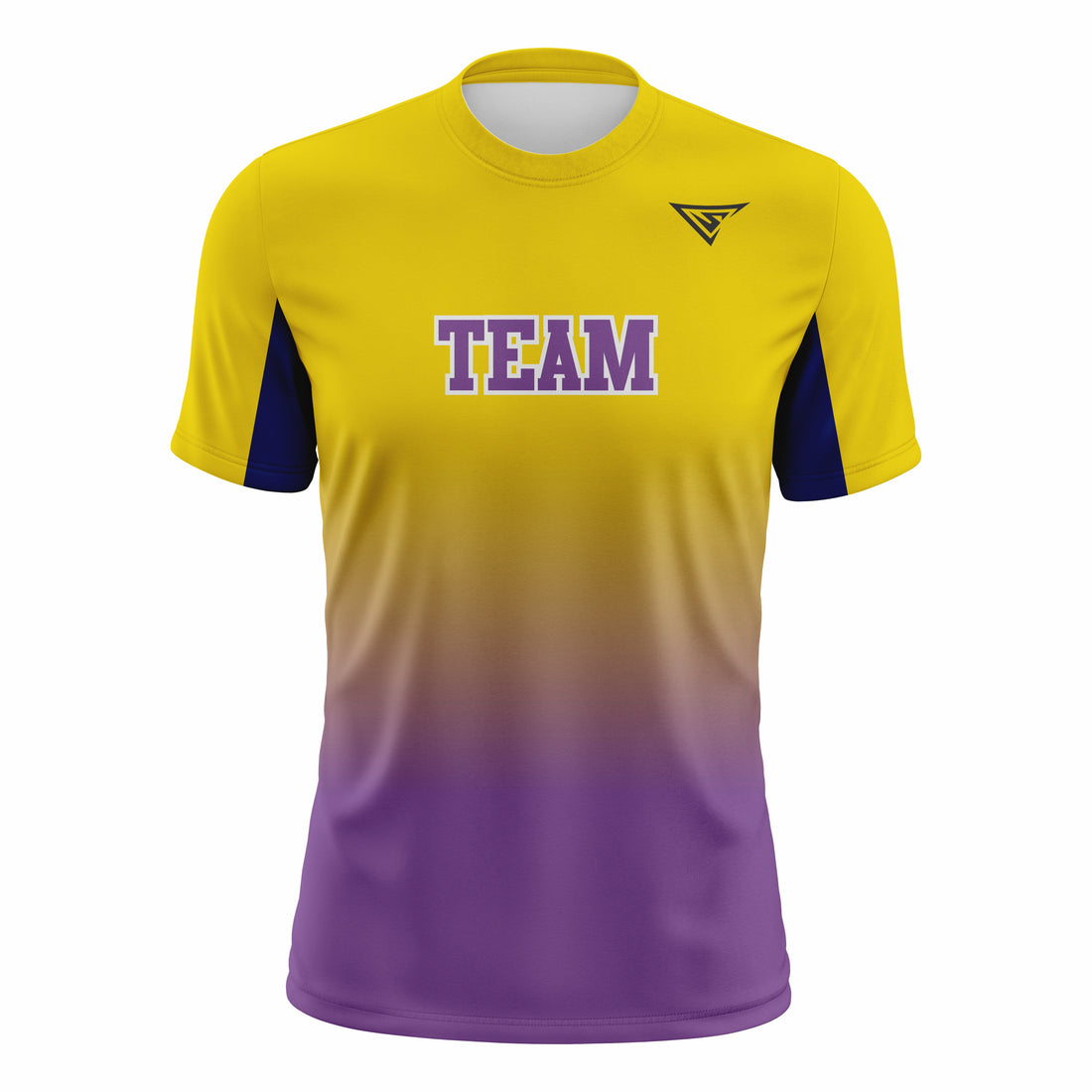 Custom Yellow & Purple Crew Neck Softball Jerseys