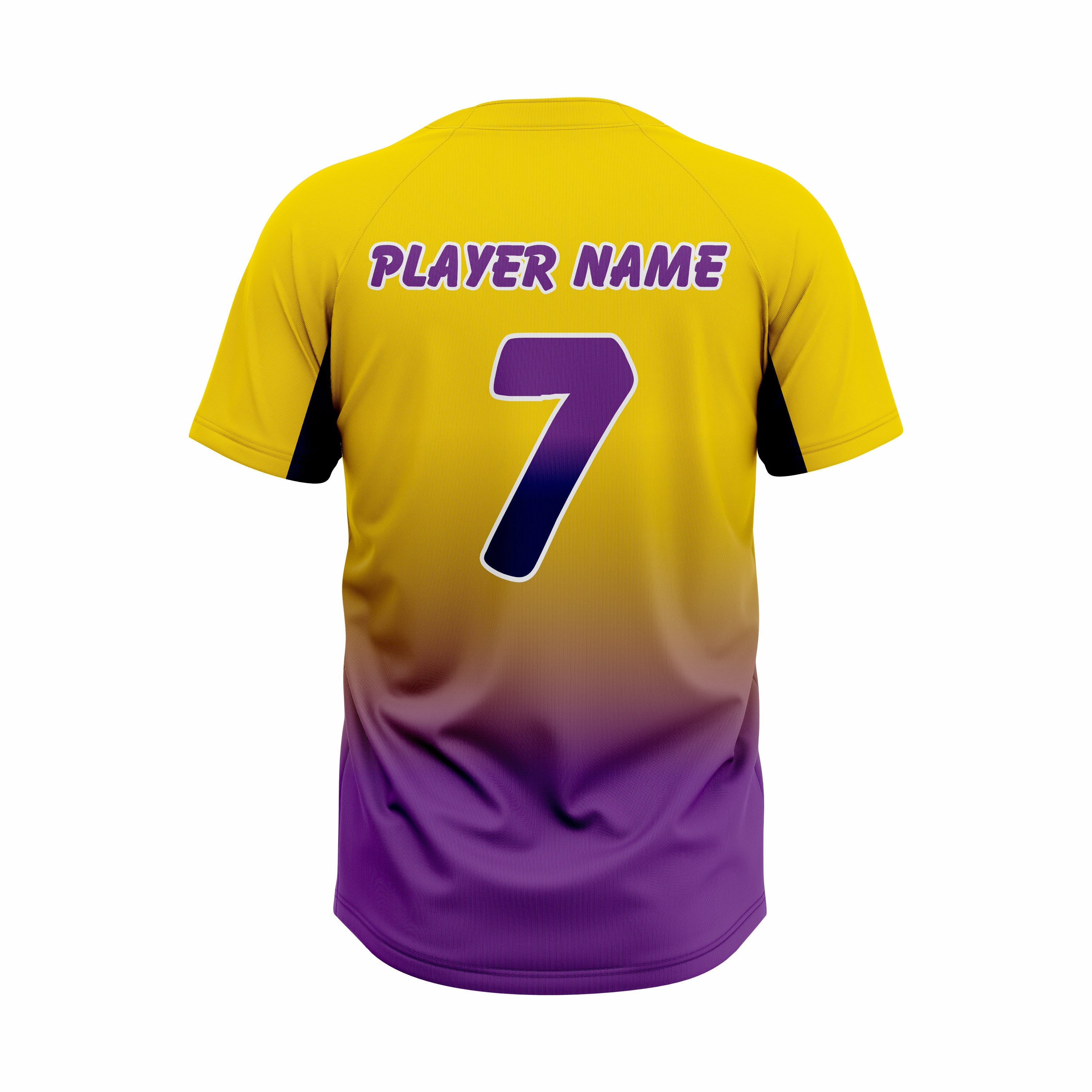 Custom Yellow & Purple Authentic Softball two Buttons Jersey