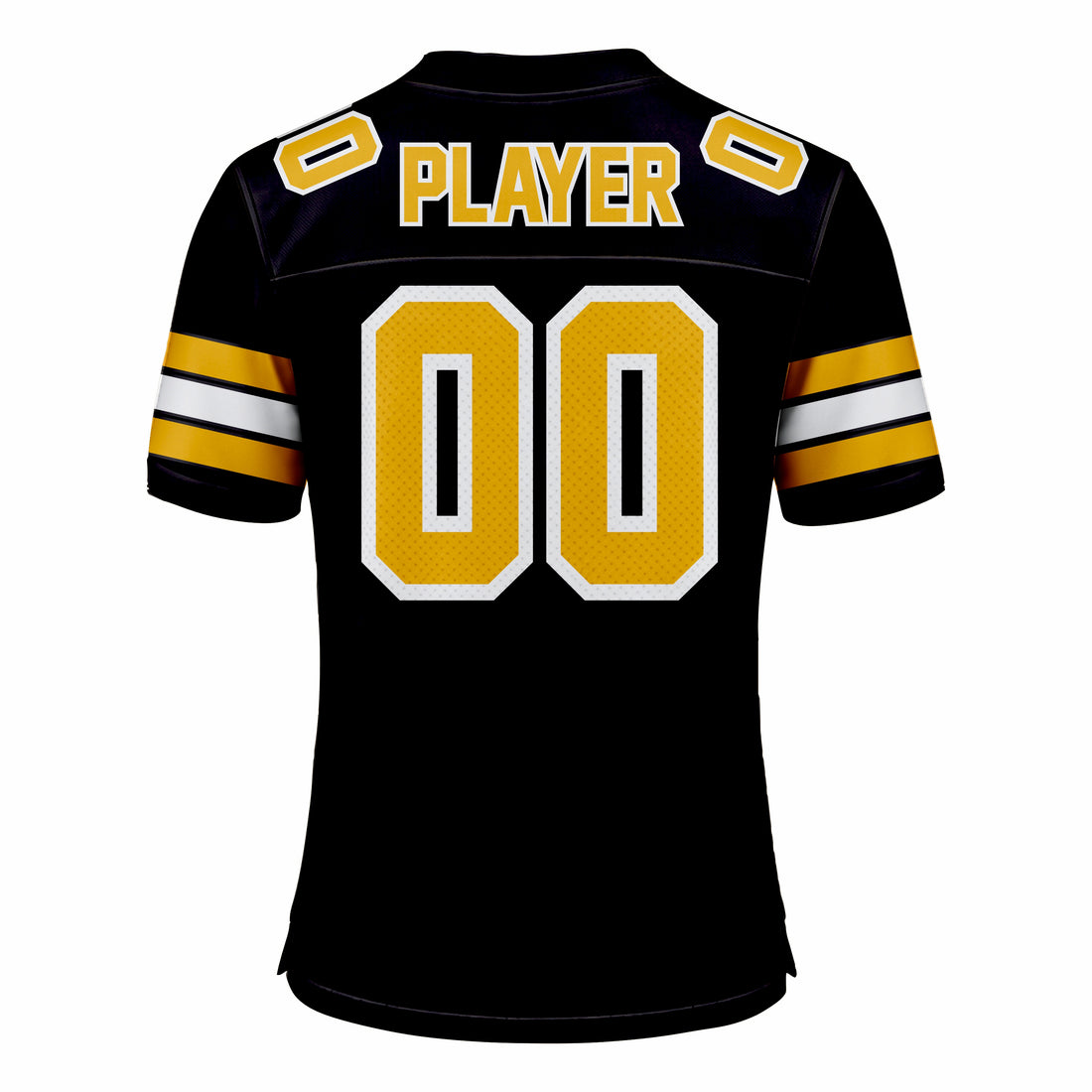 Custom Dark Blue & Yellow American Football Fan Jersey