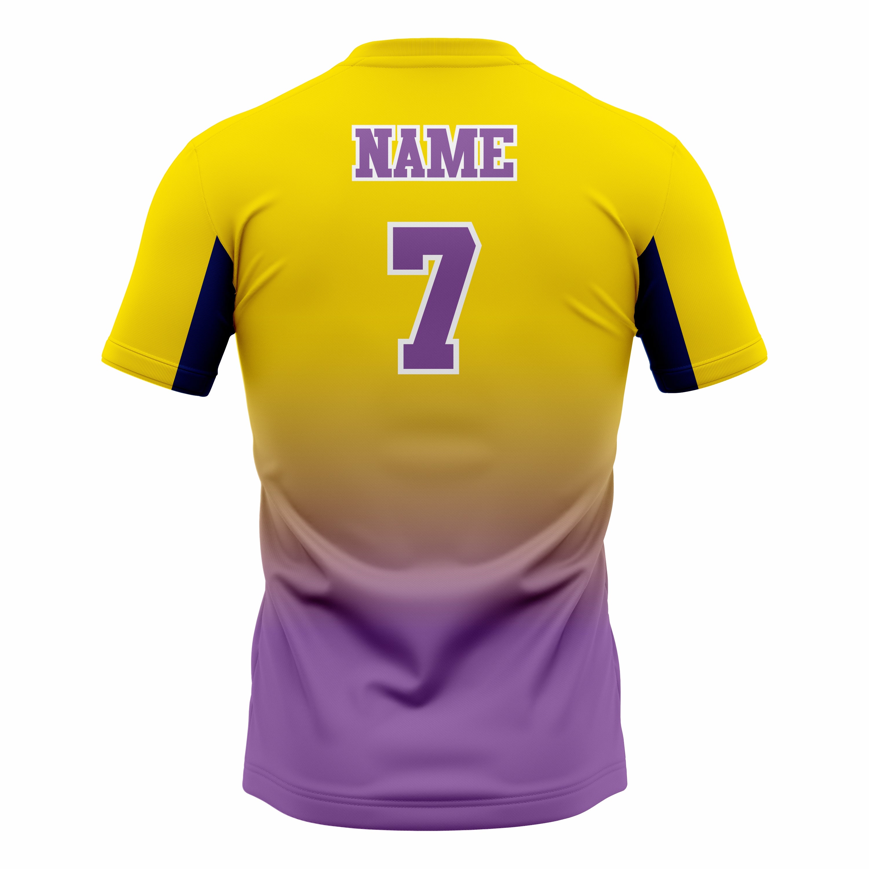 Custom Yellow & Purple Crew Neck Softball Jerseys