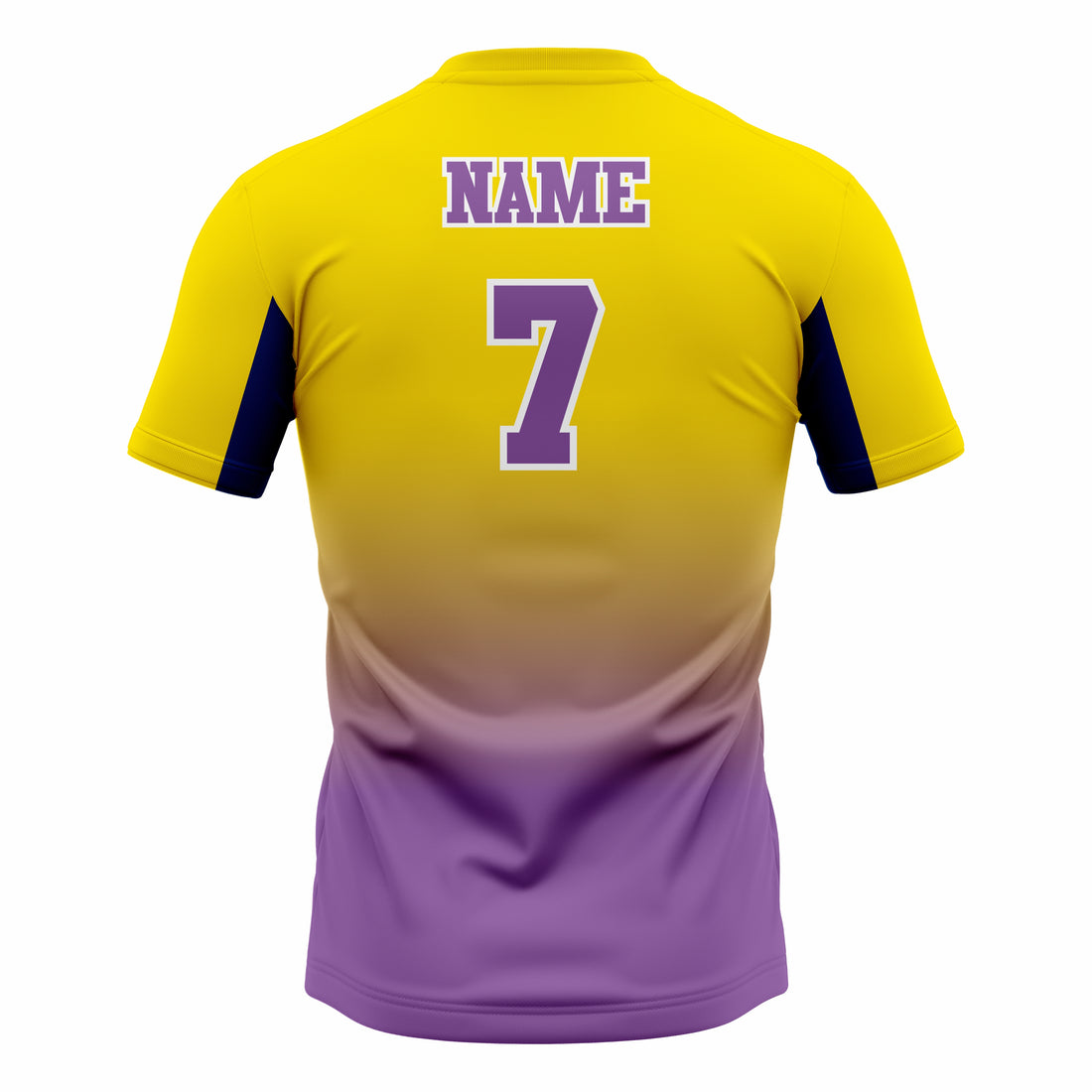 Custom Yellow & Purple Crew Neck Softball Jerseys