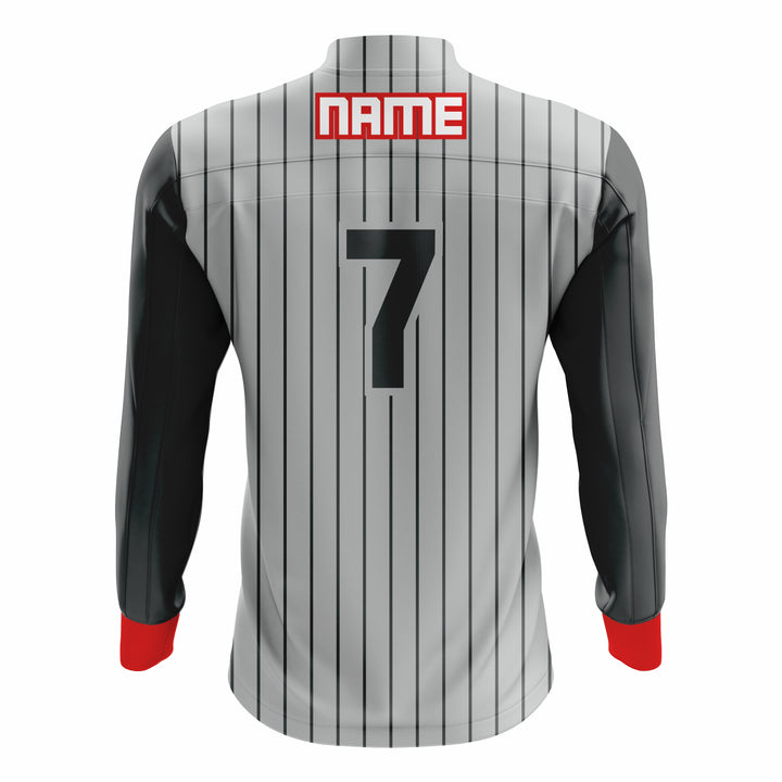 Custom Grey, Black & Red ¼ ZIP LONG SLEEVE CAGE JACKET