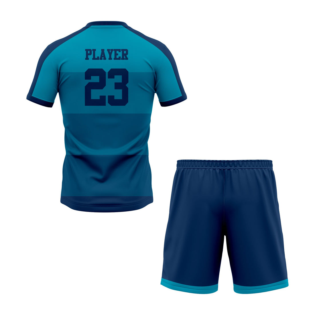 Custom Blue & Cyan Sublimation Soccer Uniform