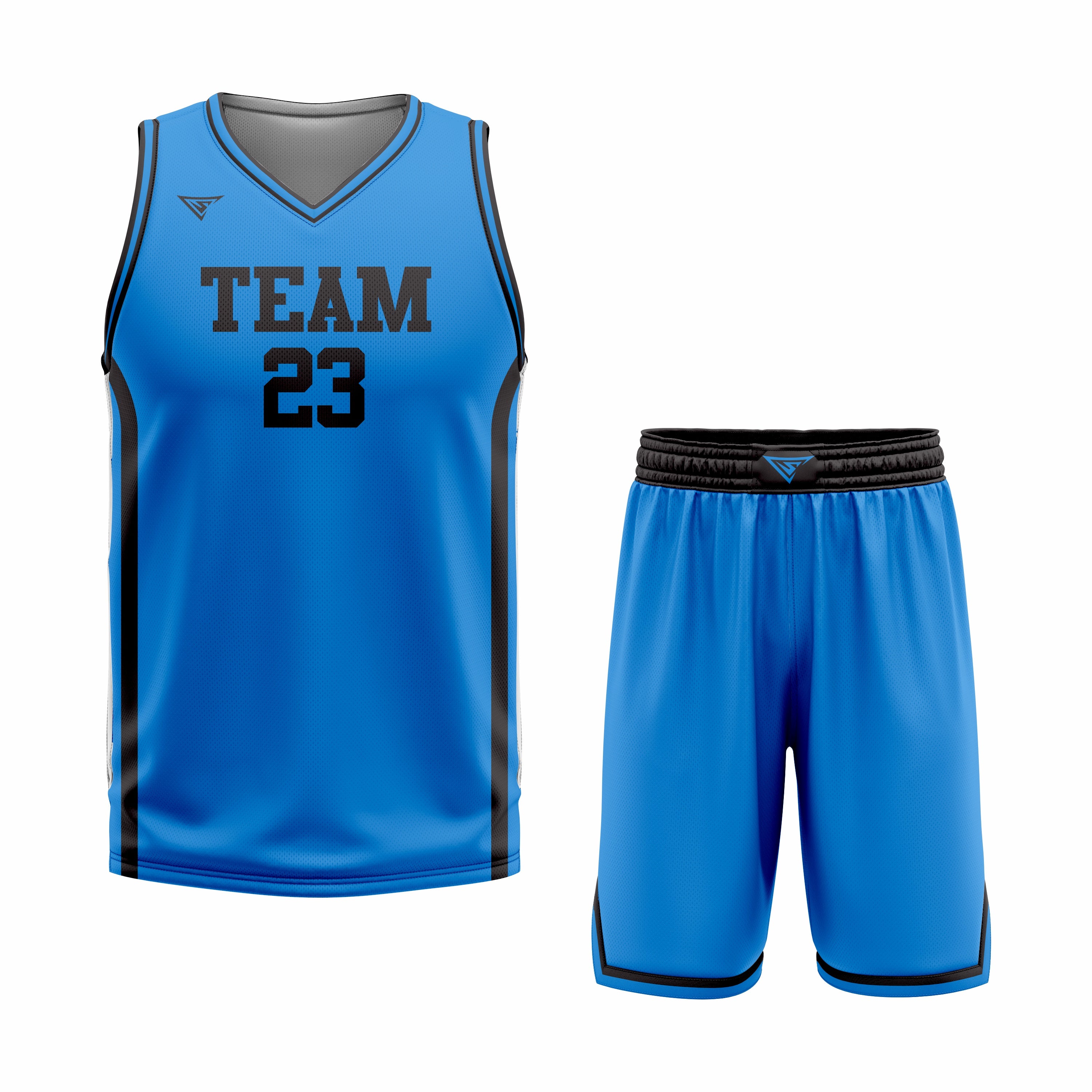CUSTOM BLUE BLACK BASKETBALL UNIFORM