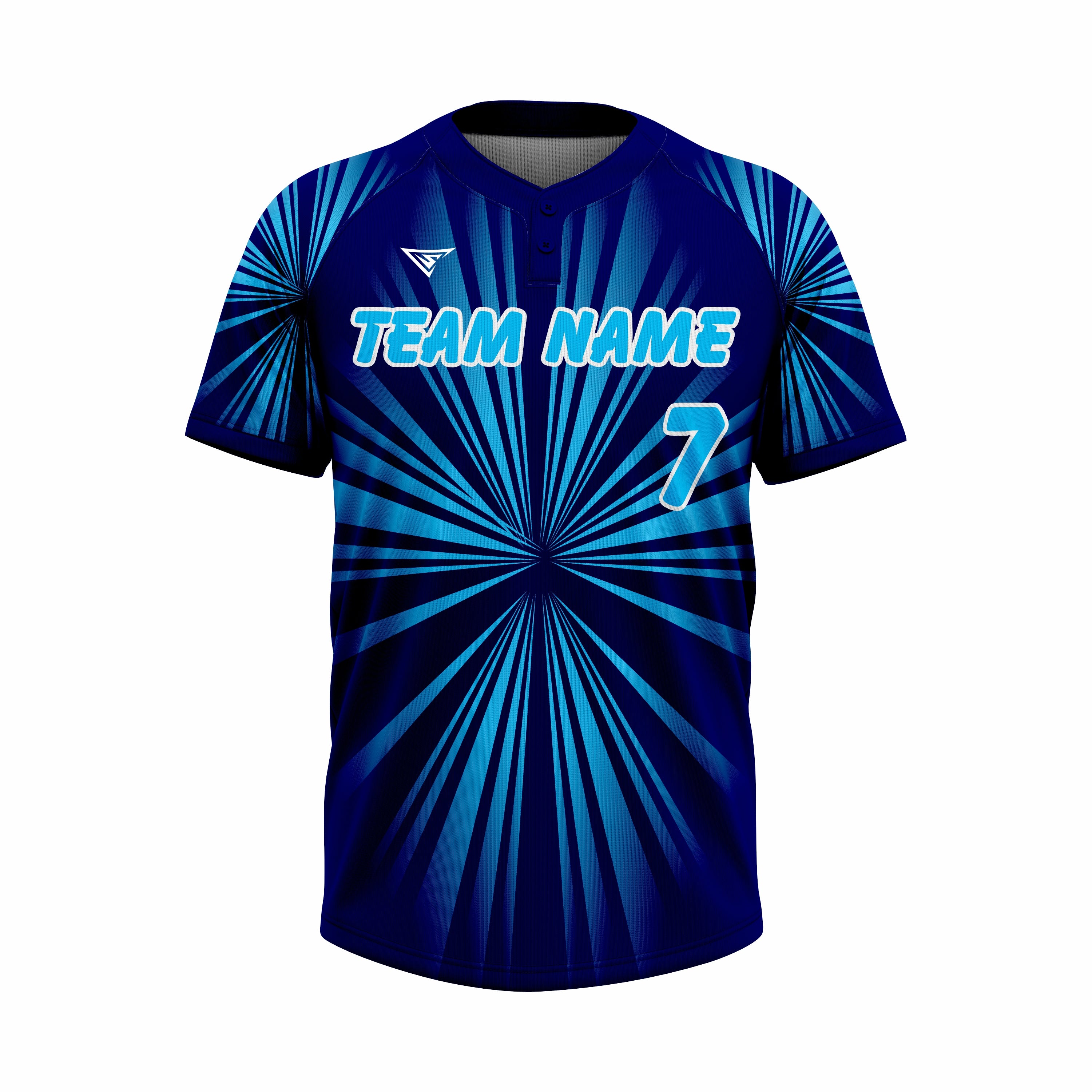 Custom Dark Blue & Cyan Authentic Softball two Buttons Jersey