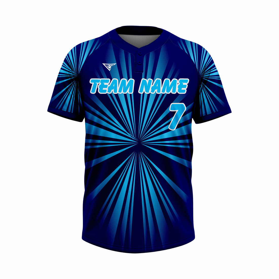 Custom Dark Blue & Cyan Authentic Softball two Buttons Jersey