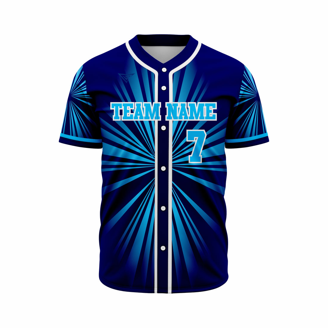 Custom Dark Blue & Cyan Authentic Softball full Buttons Jersey