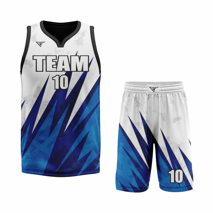 Custom Blue Black White Basketball Uniform Set | Sports Custom Uniform
