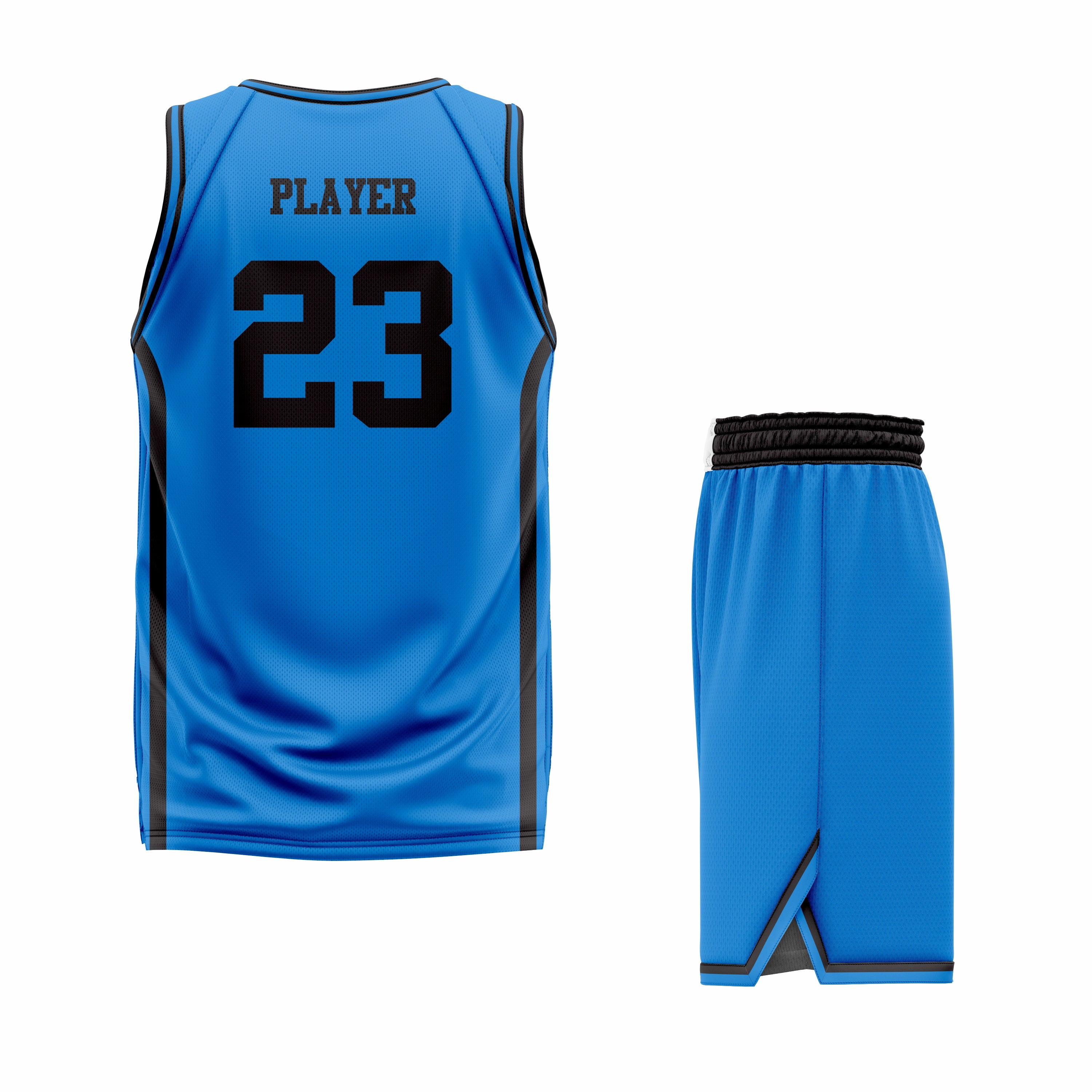 CUSTOM BLUE BLACK BASKETBALL UNIFORM