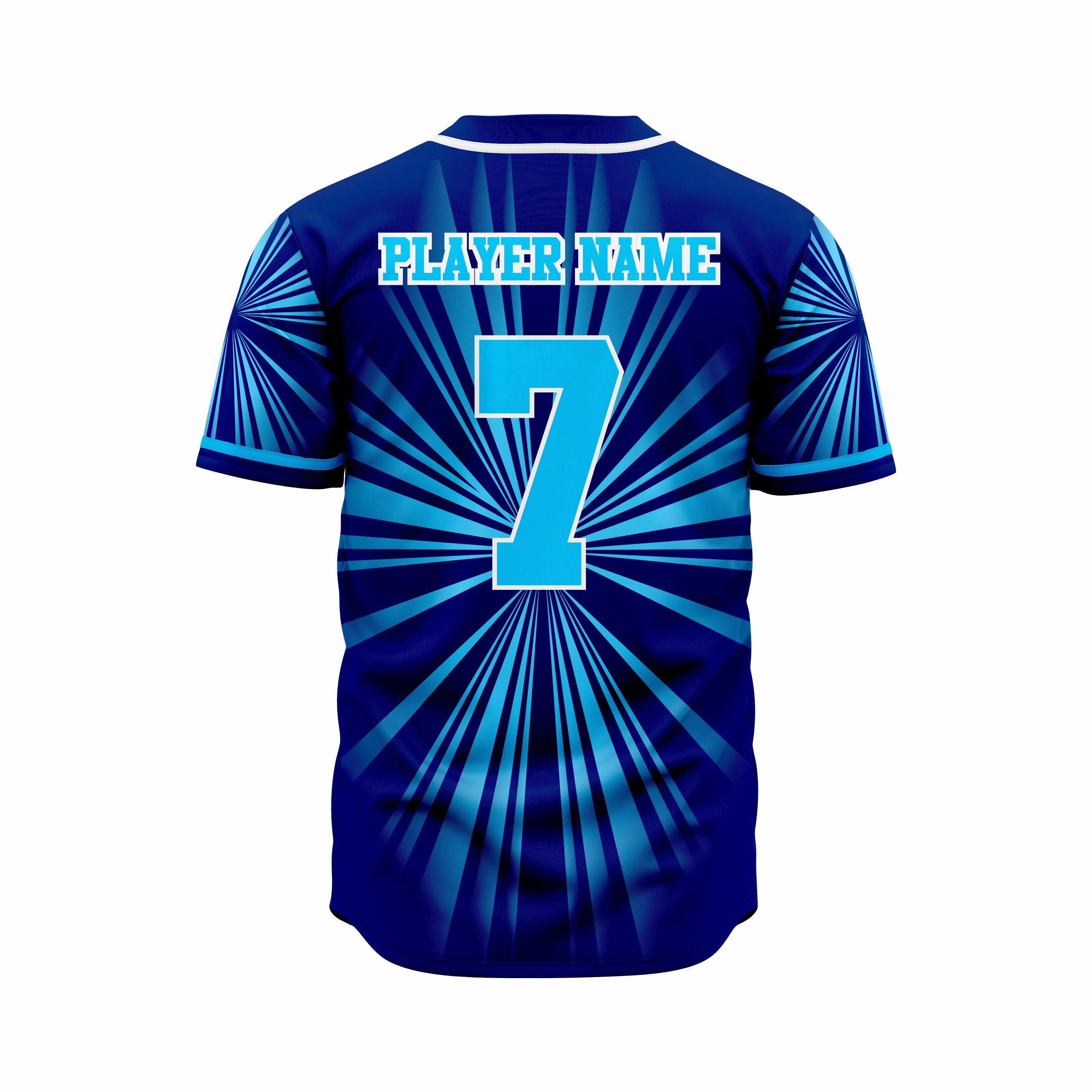 Custom Dark Blue & Cyan Authentic Softball full Buttons Jersey