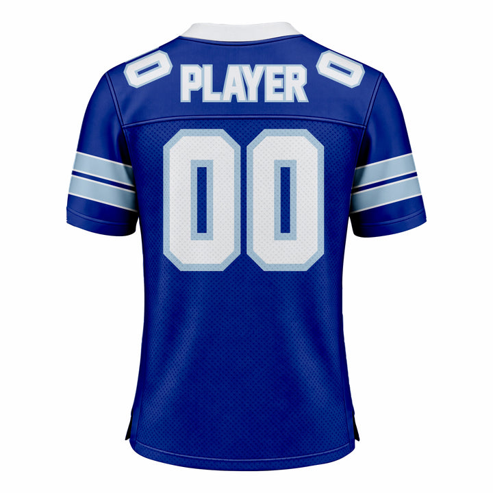 Custom Blue & White American Football Fan Jersey