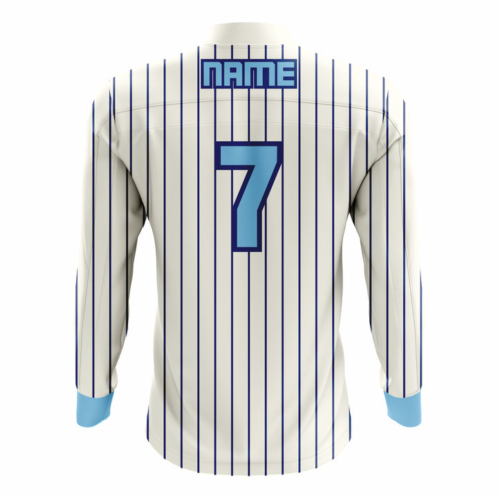 Custom White, Cyan & Black ¼ ZIP LONG SLEEVE CAGE JACKET