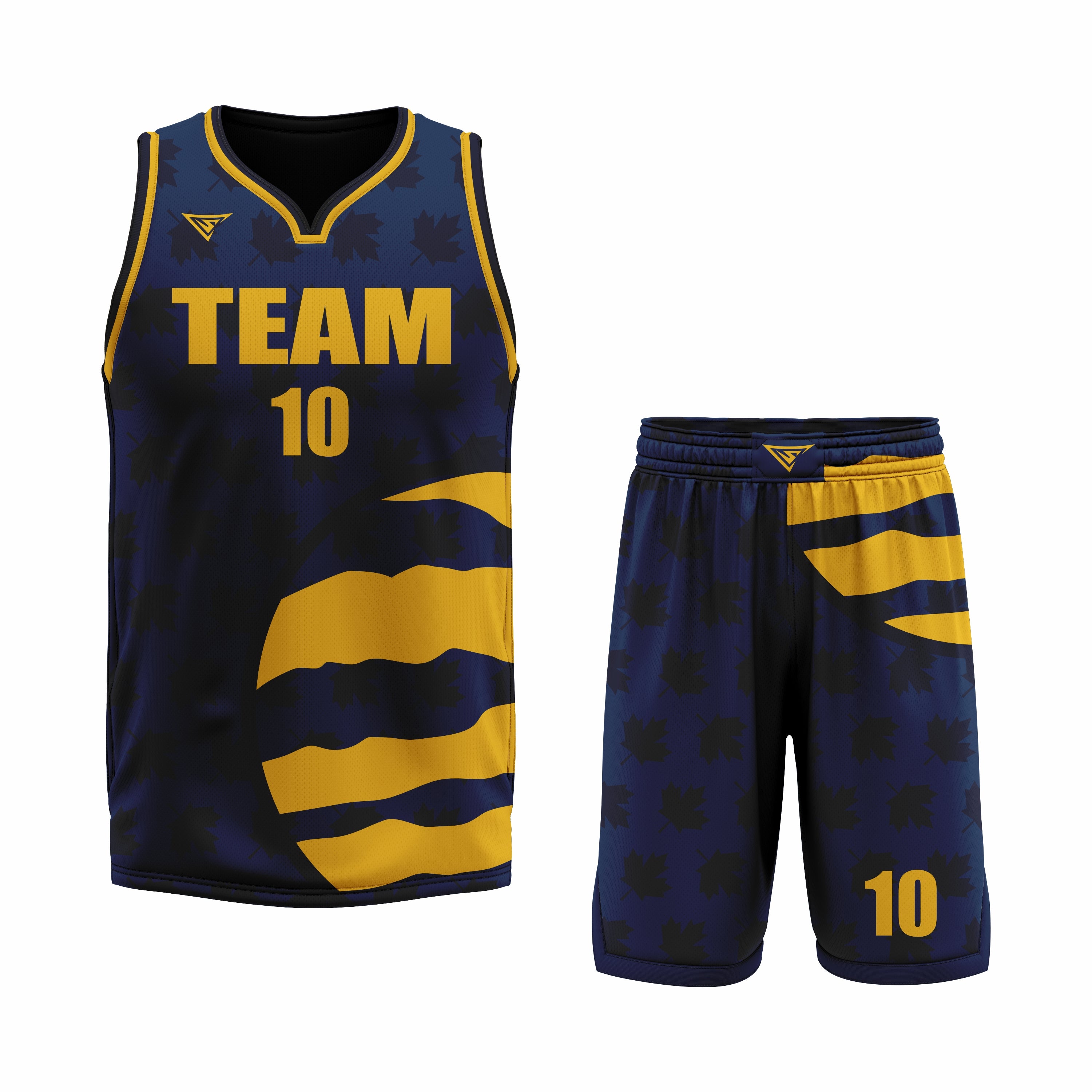 Custom Yellow Navy Blue Basketball Uniform Set | Sports Custom Uniform