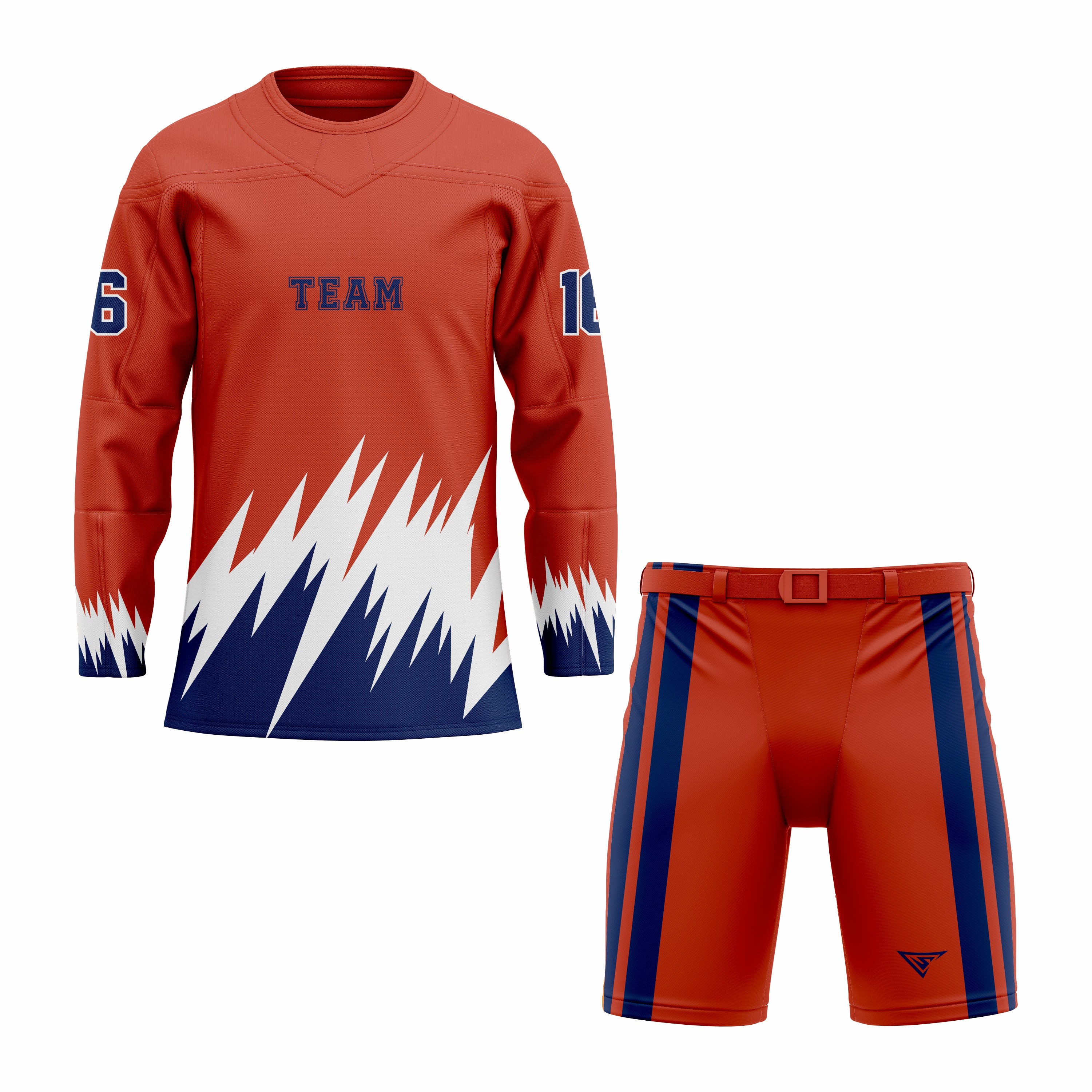 CUSTOM BLUE RED WHITE HOCKEY UNIFORM