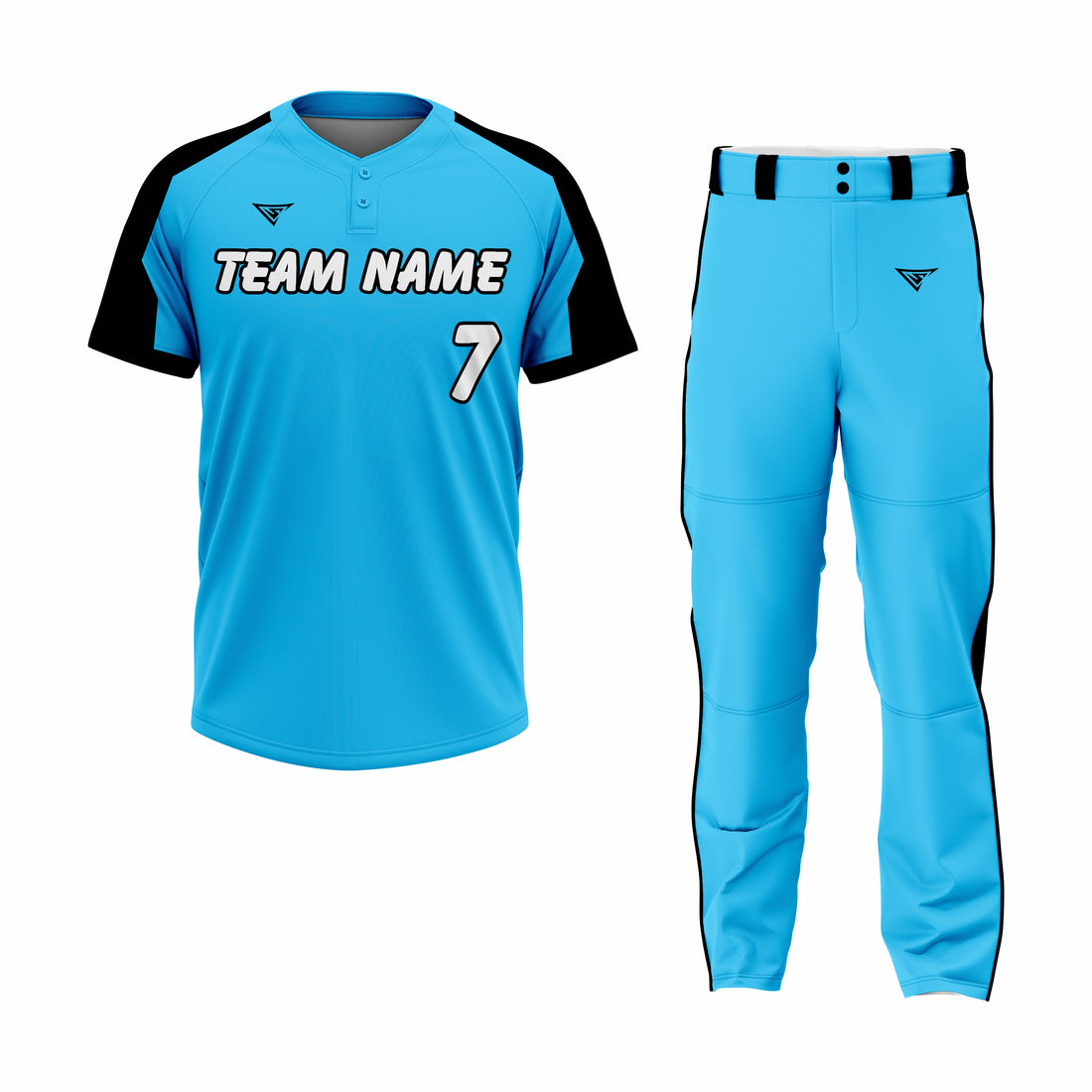 Custom Blue & Black Authentic Softball Uniform
