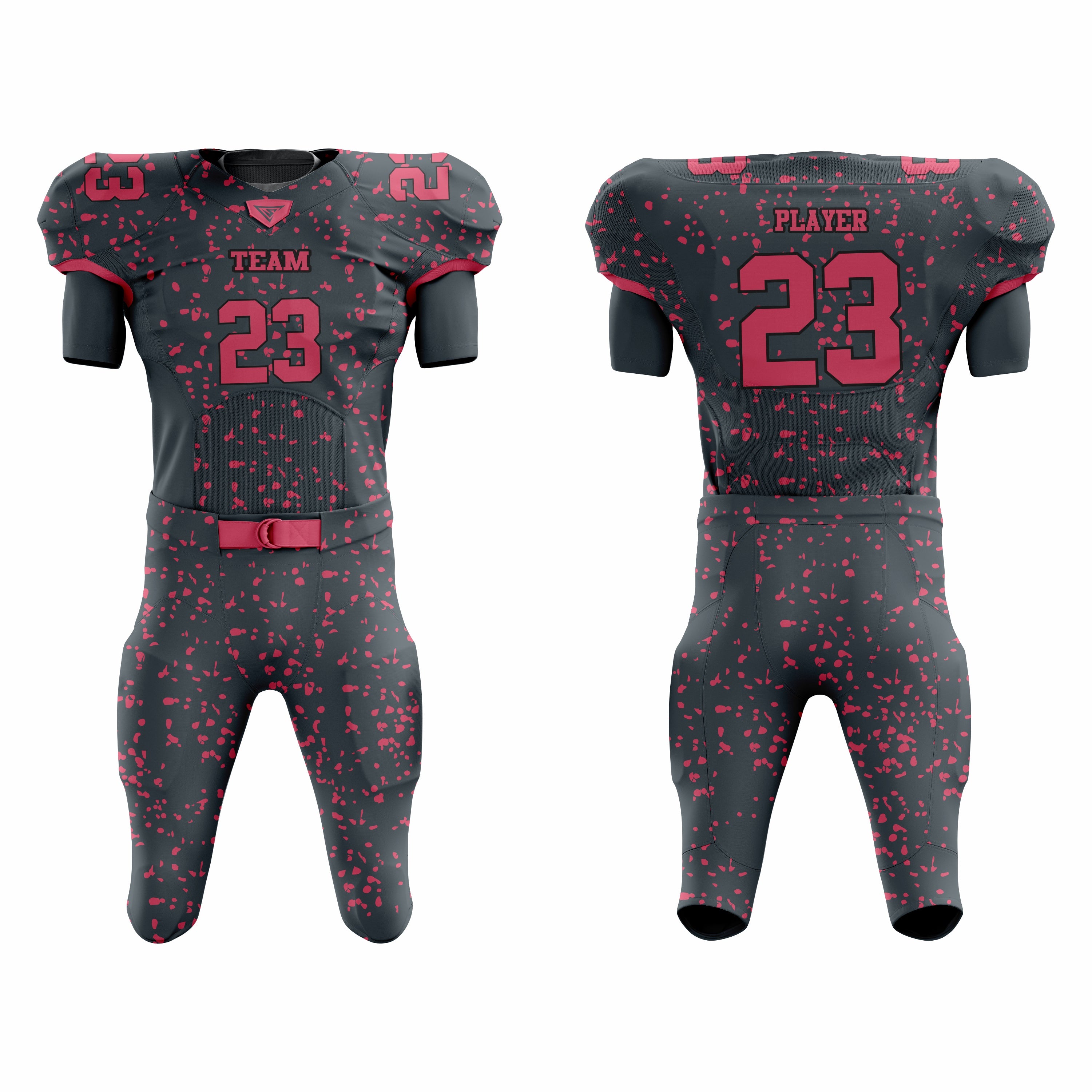 CUSTOM BLACK PINK AMERICAN FOOTBALL UNIFORM