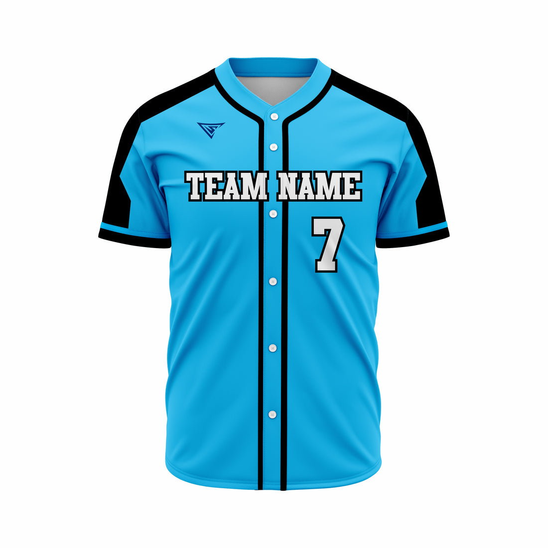 Custom Blue, Black & White Authentic Softball full Buttons Jersey