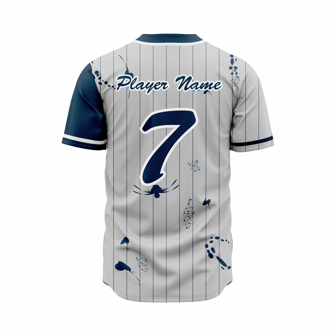 Custom Blue, Grey & White Authentic Baseball full Buttons Jersey