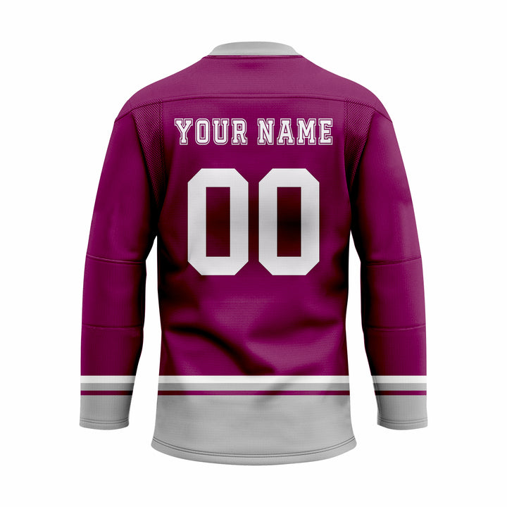 Custom Maroon white Laced Hockey jersey