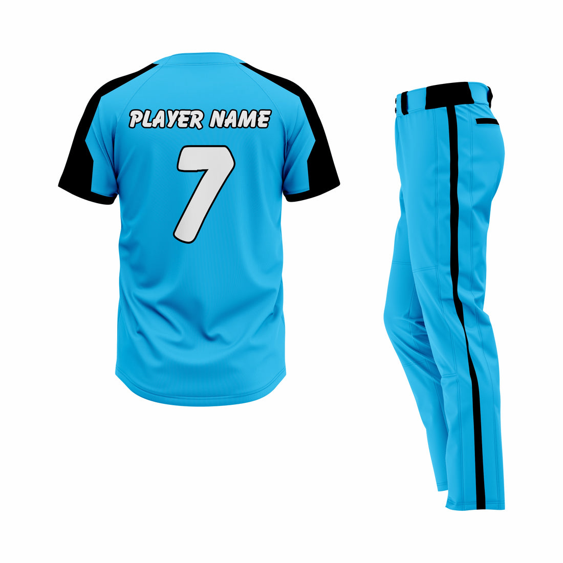 Custom Blue & Black Authentic Softball Uniform