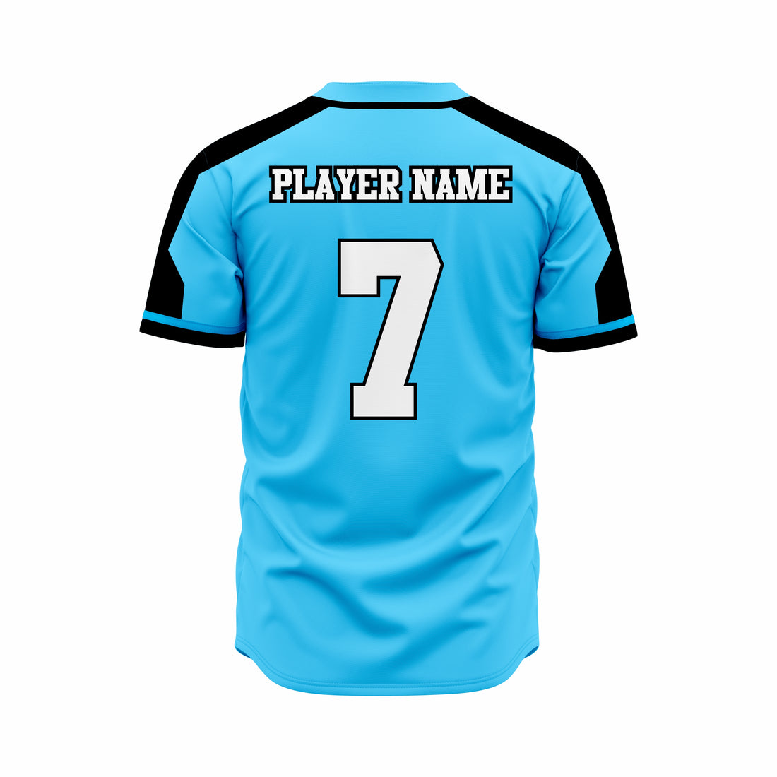Custom Blue, Black & White Authentic Softball full Buttons Jersey