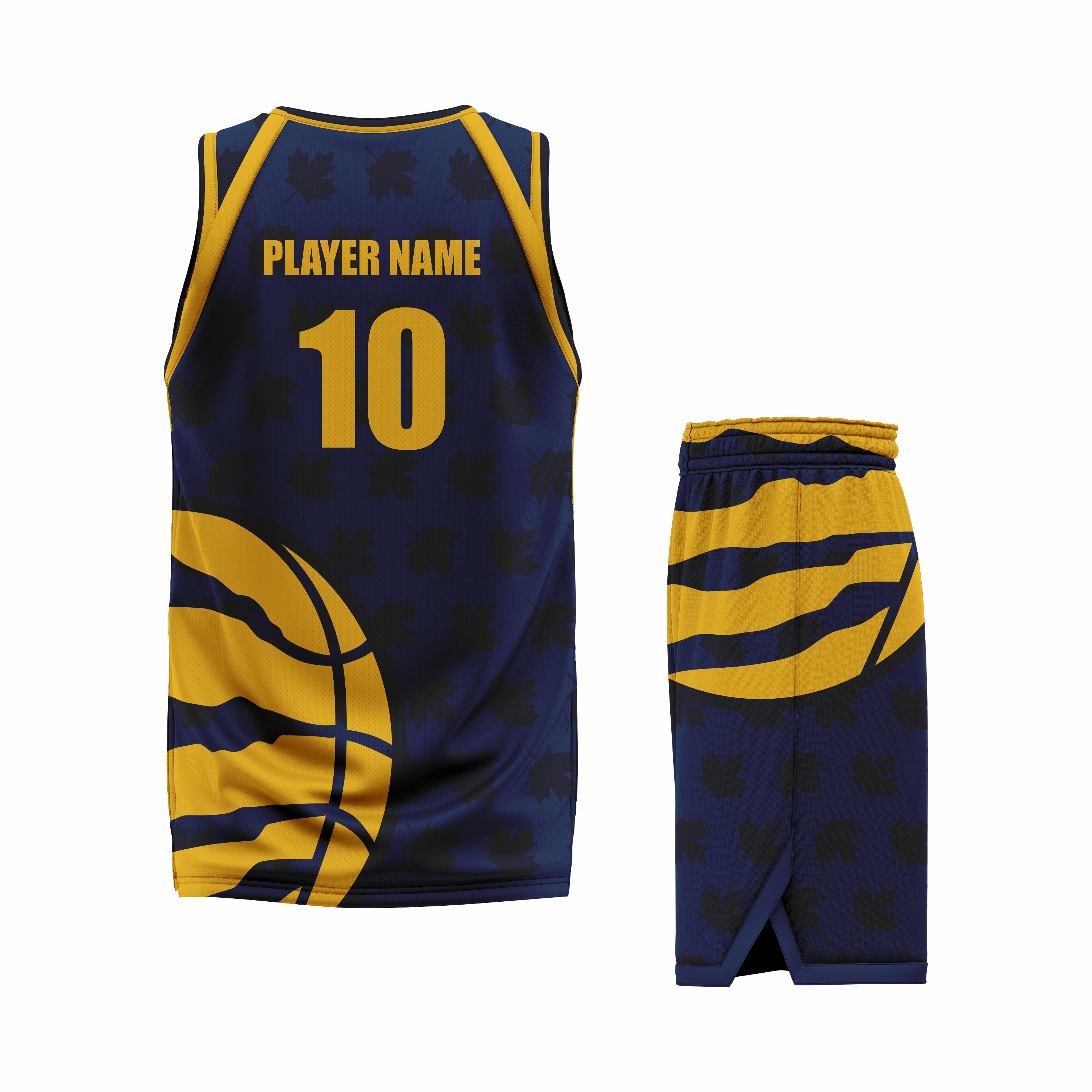 Custom Yellow Navy Blue Basketball Uniform Set | Sports Custom Uniform