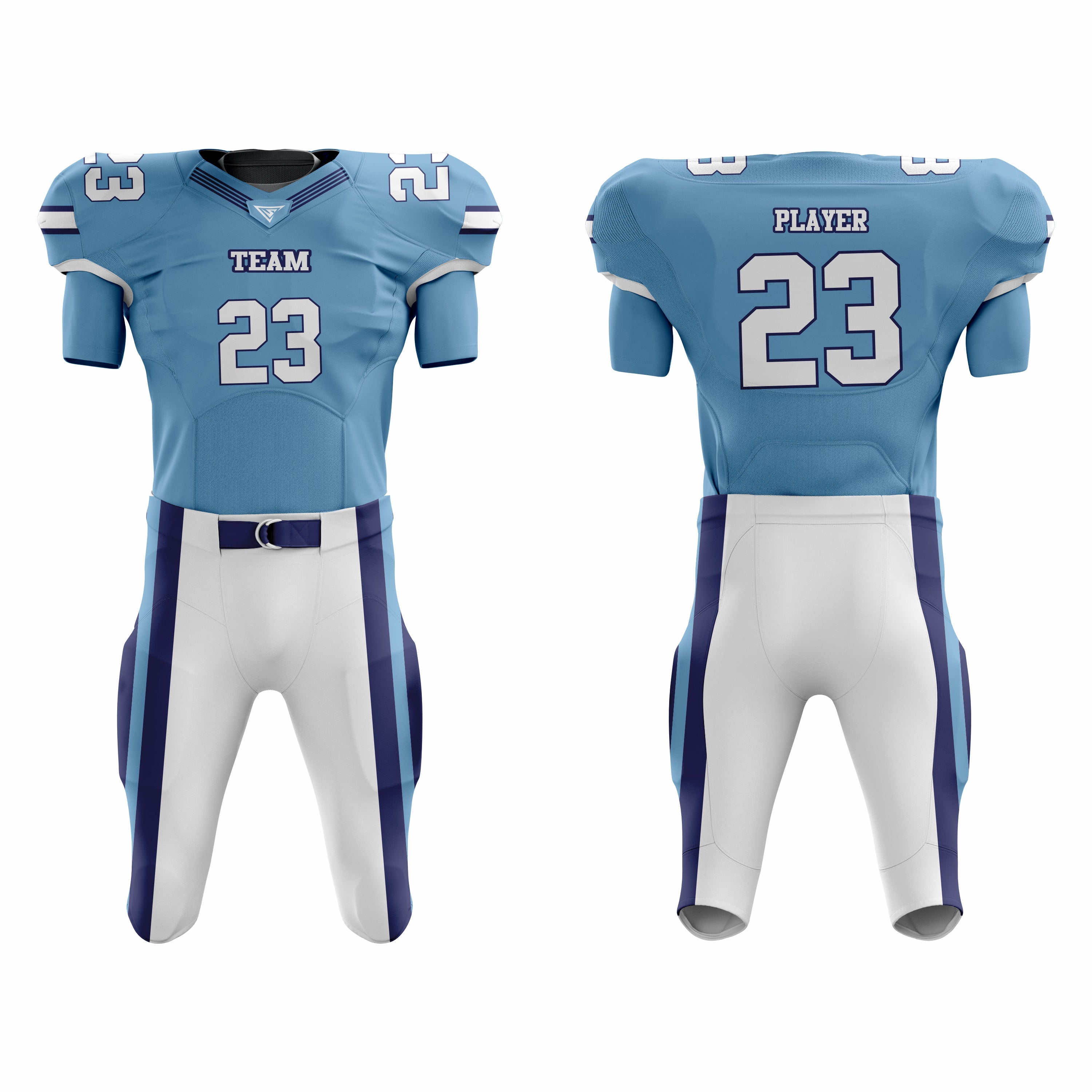 CUSTOM BLUE WHITE AMERICAN FOOTBALL UNIFORM