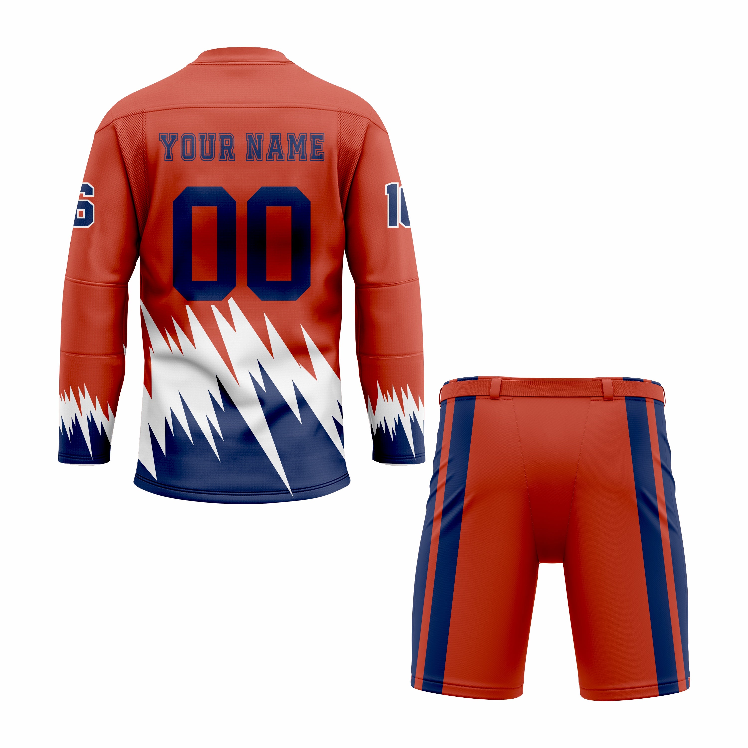 CUSTOM BLUE RED WHITE HOCKEY UNIFORM
