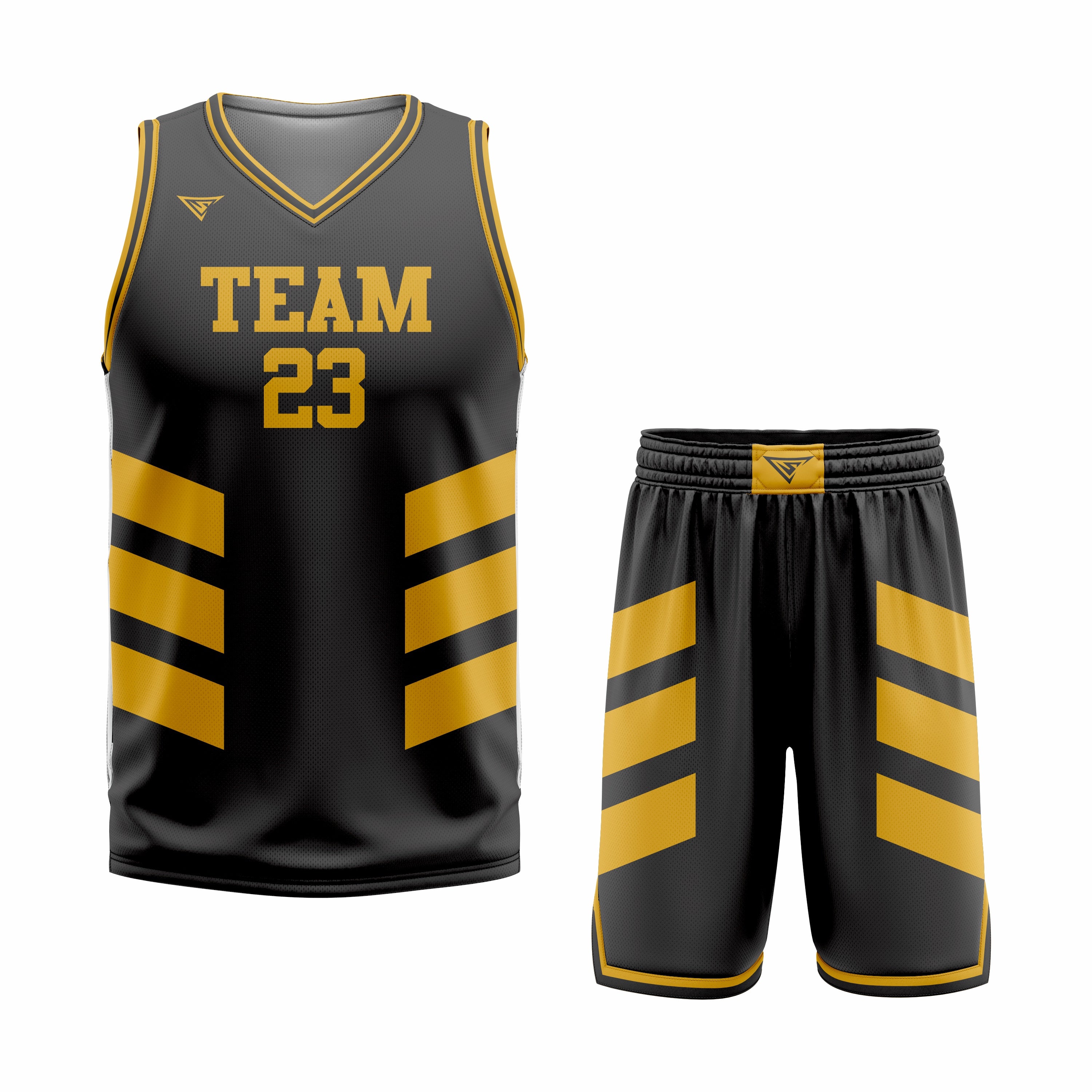 CUSTOM YELLOW BLACK BASKETBALL UNIFORM