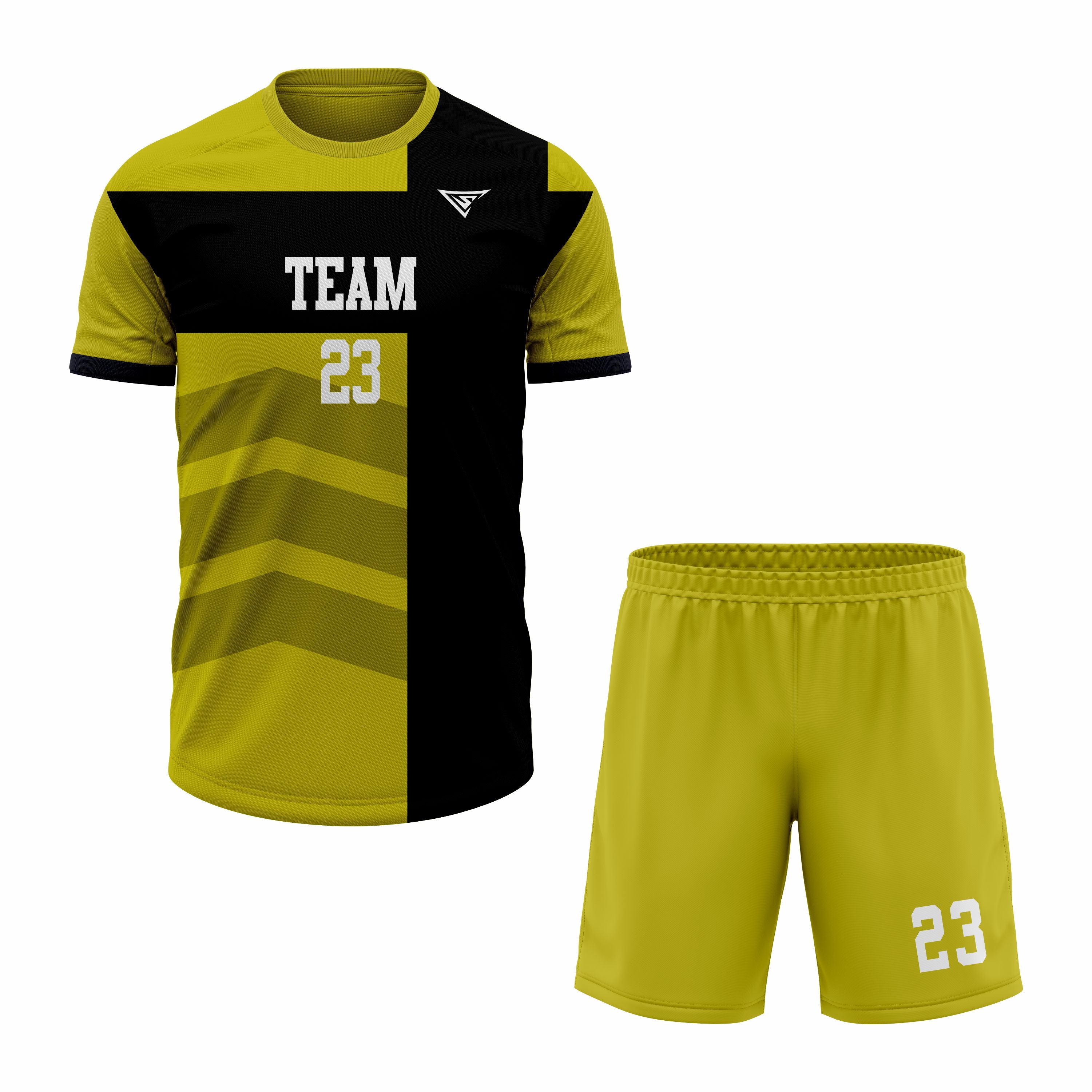 CUSTOM YELLOW BLACK SOCCER UNIFORM
