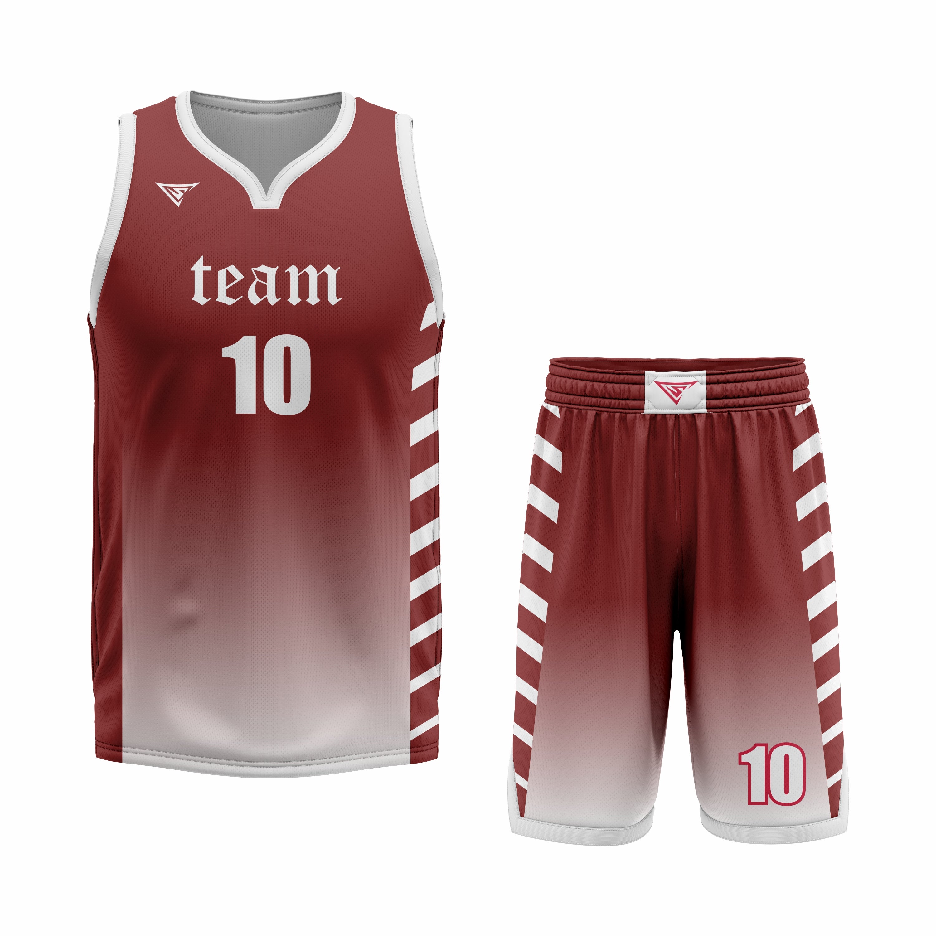 Custom Maroon White Basketball Uniform Set | Sports Custom Uniform