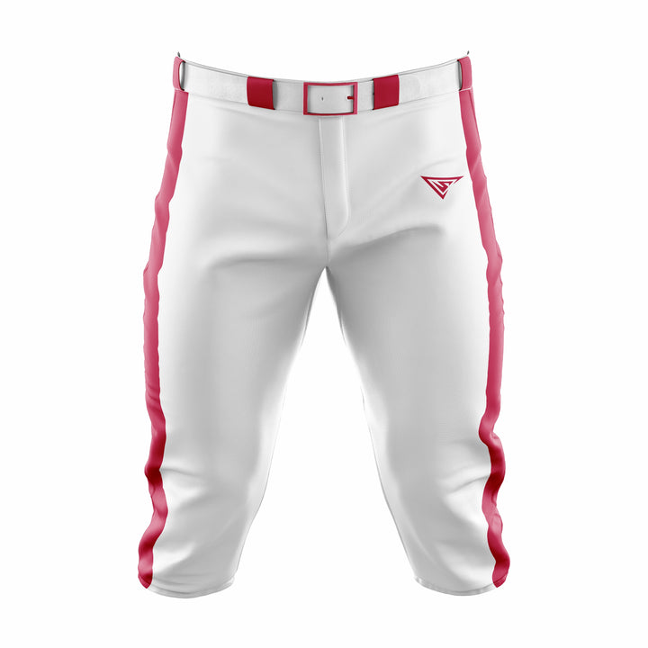 Custom White & Red Baseball Knicker Pant