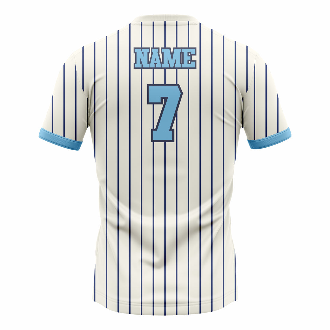 Custom Off White & Cyan Crew Neck Softball Jerseys