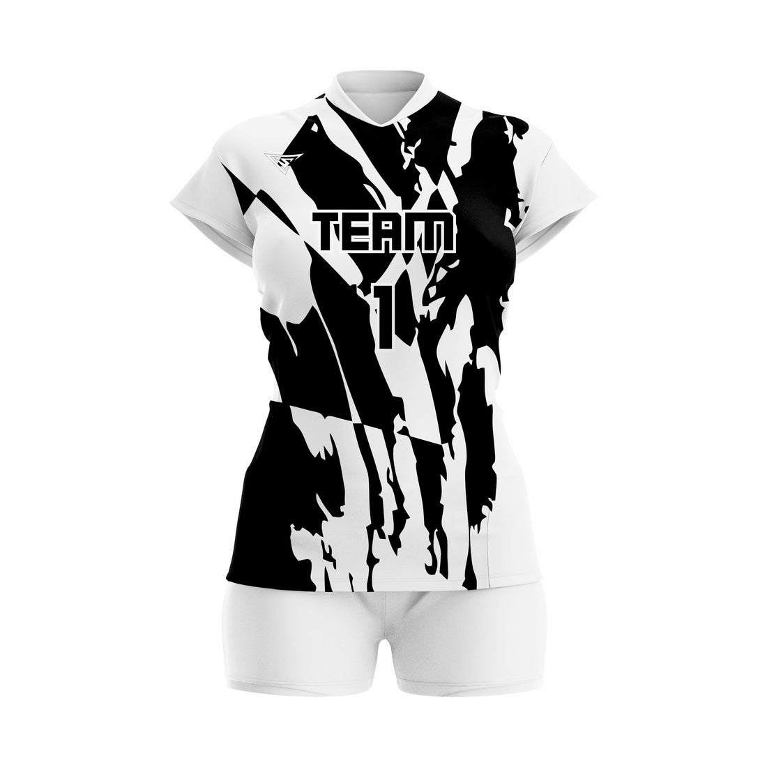 Custom Black white Women Volleyball Team Uniform