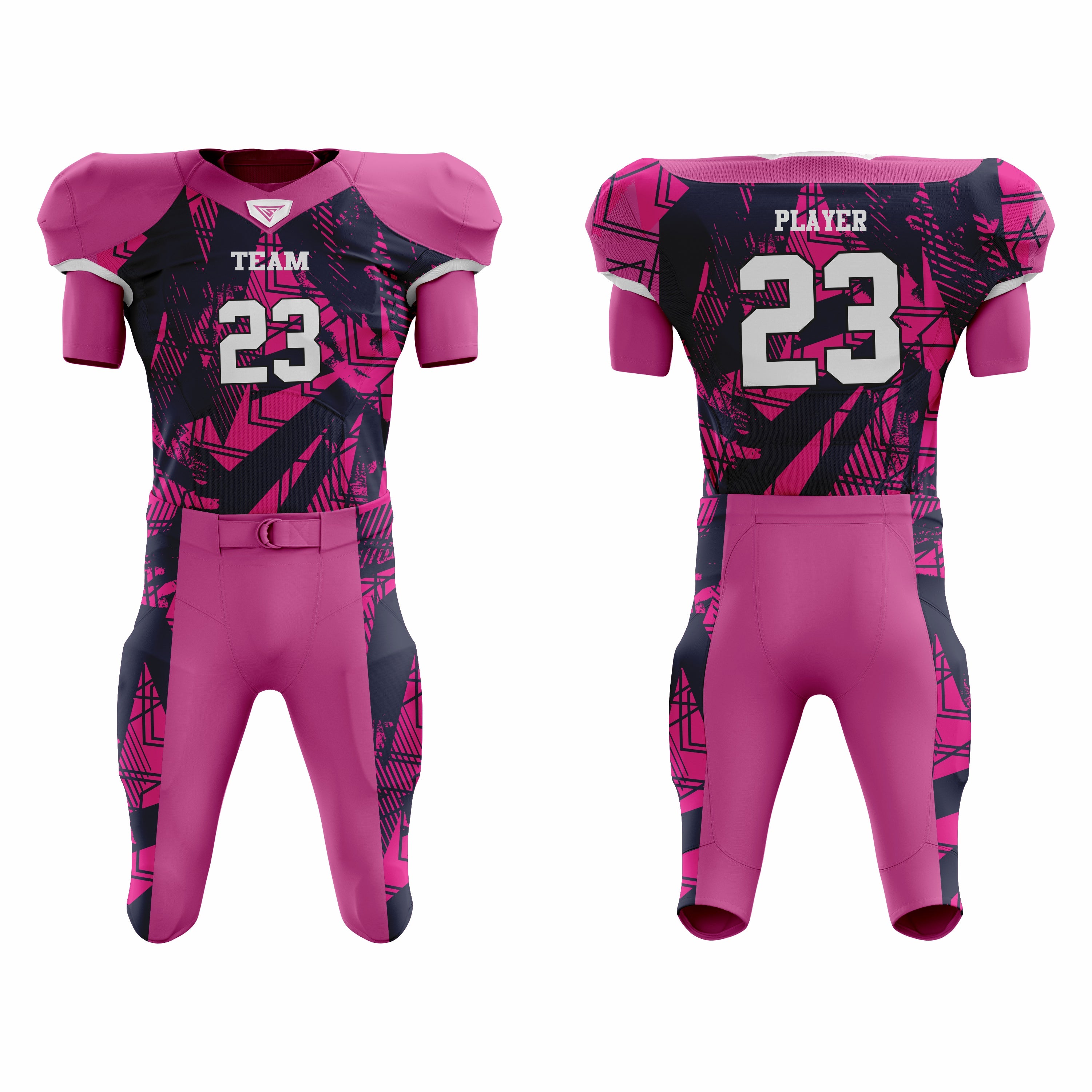 CUSTOM PINK BLACK AMERICAN FOOTBALL UNIFORM