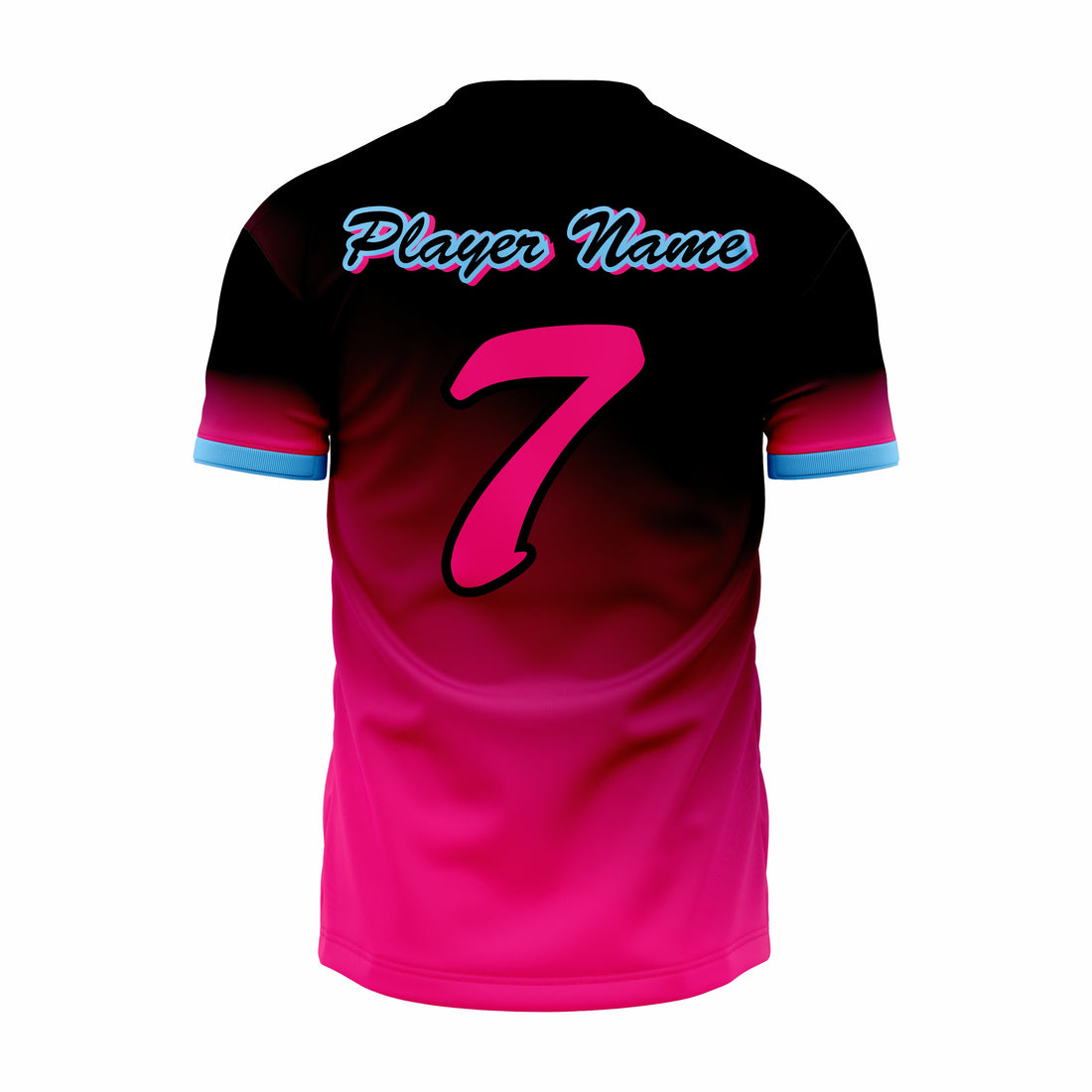 Custom Black, Red & Blue V-Neck Softball Jerseys