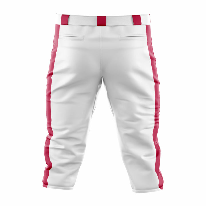 Custom White & Red Baseball Knicker Pant