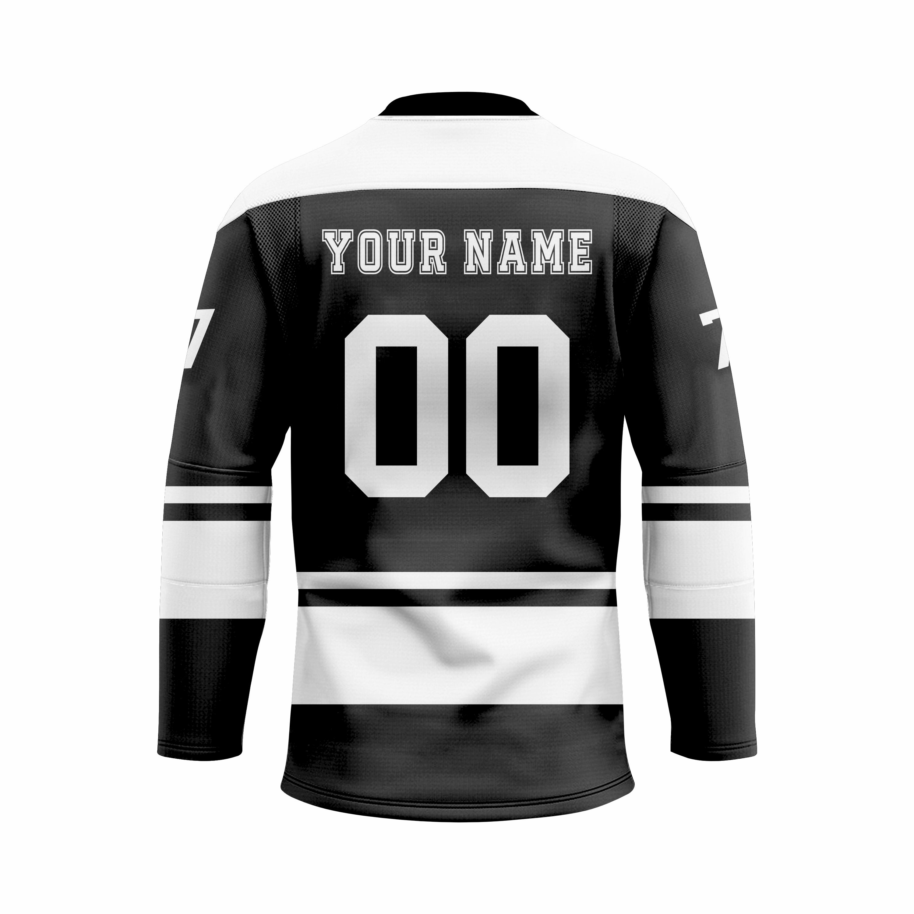 Custom White & Black V-Neck Hockey jersey