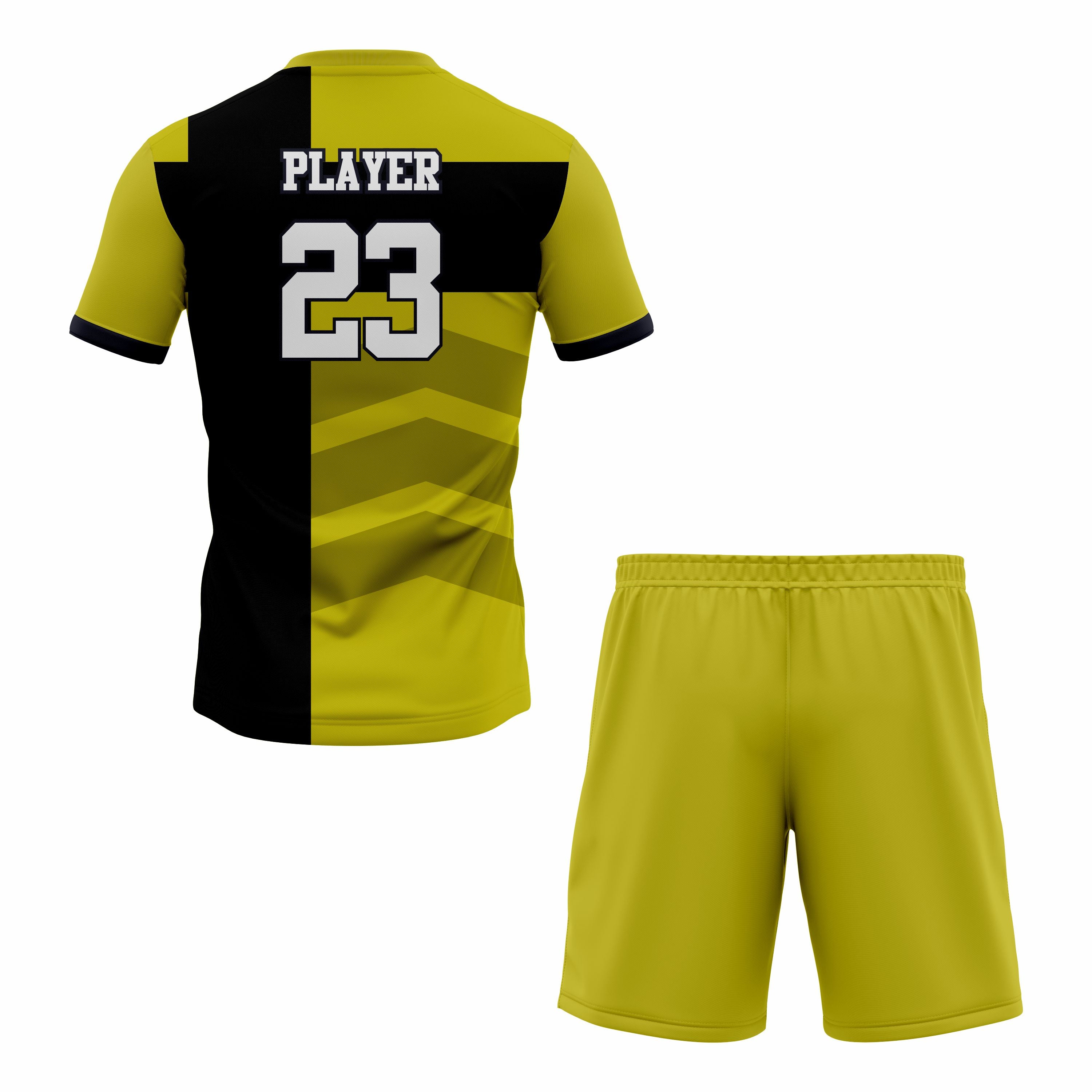 CUSTOM YELLOW BLACK SOCCER UNIFORM