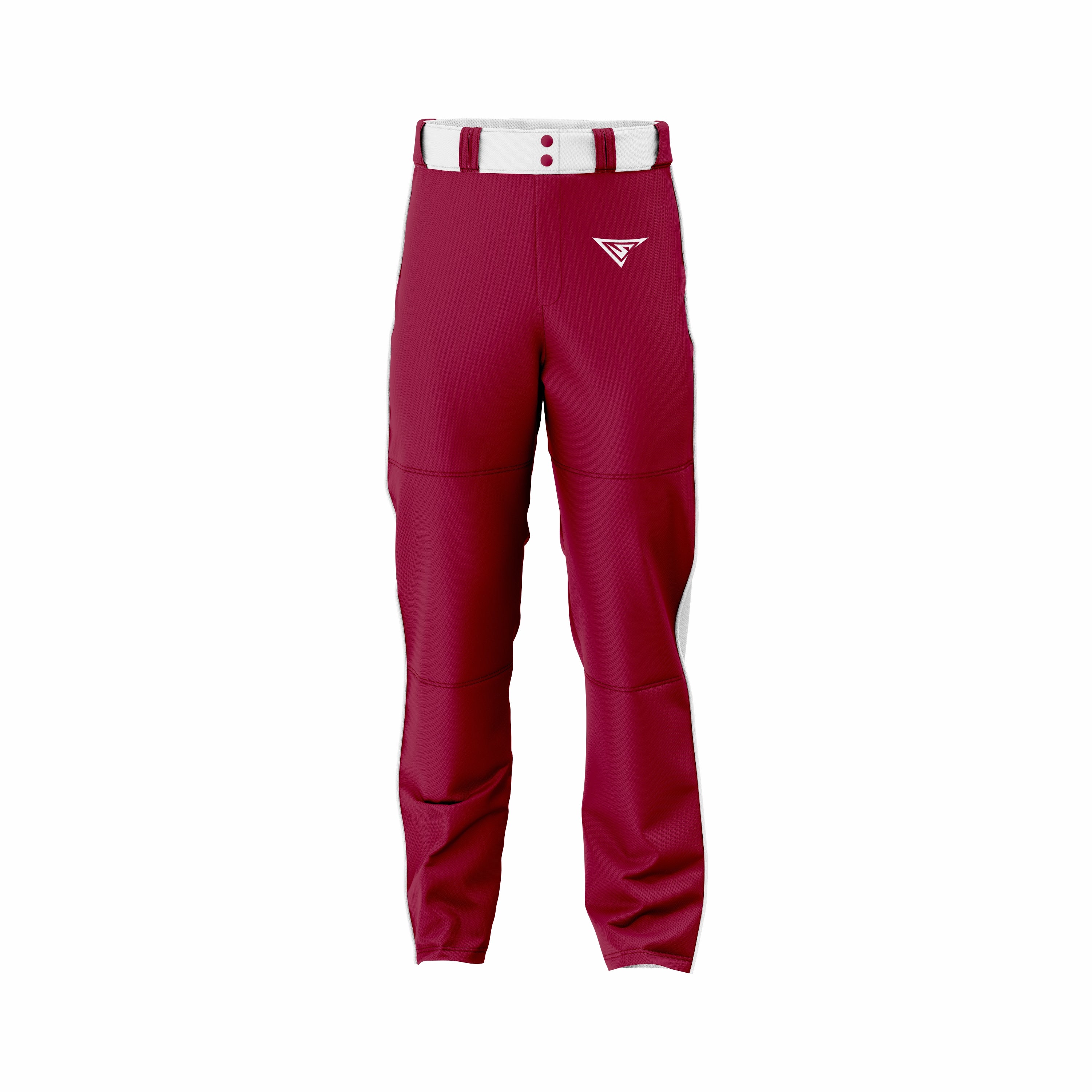 Custom Maroon & White Baseball Pant