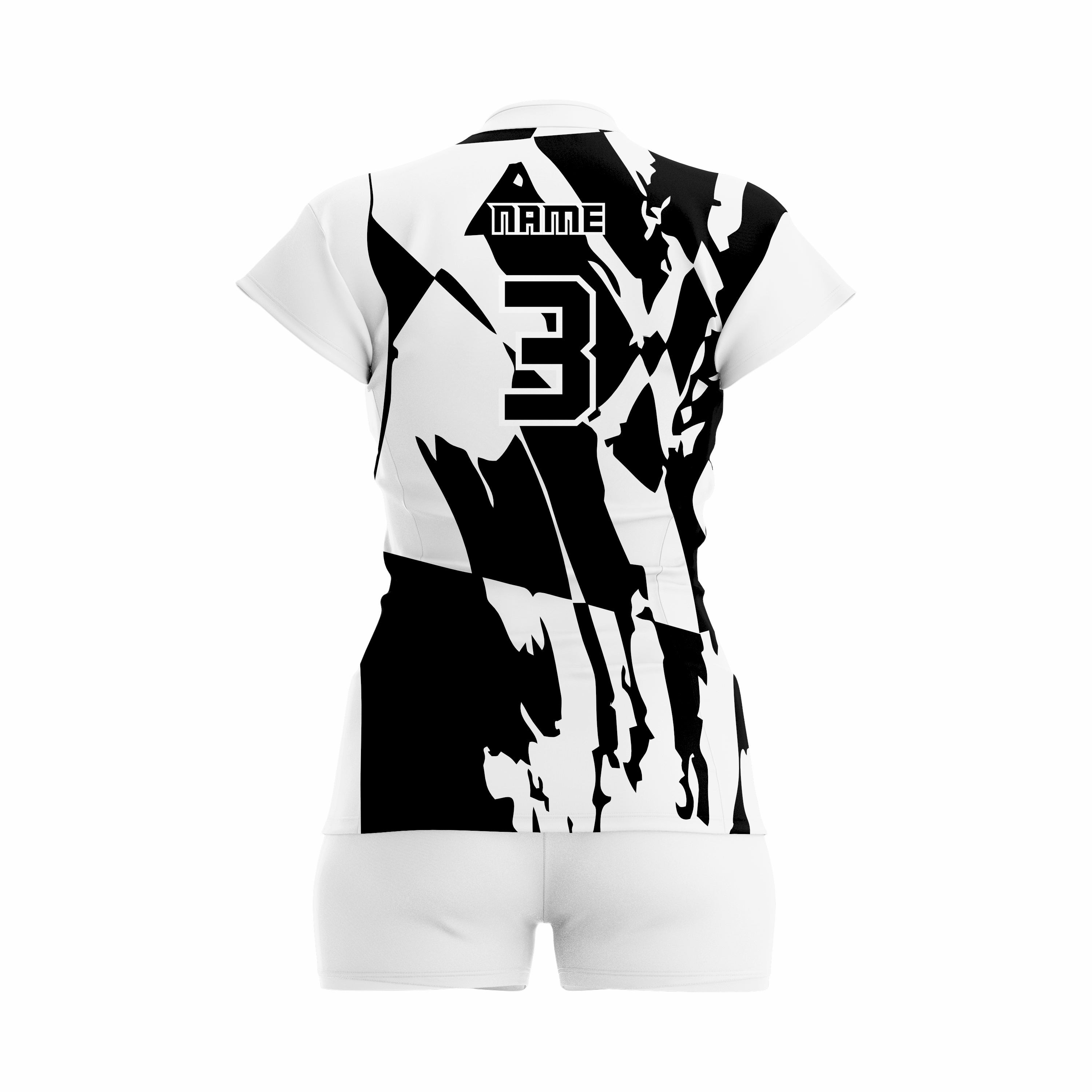 Custom Black white Women Volleyball Team Uniform