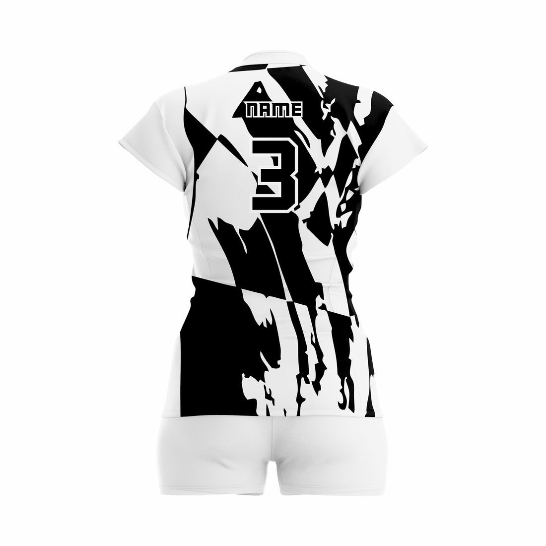 Custom Black white Women Volleyball Team Uniform