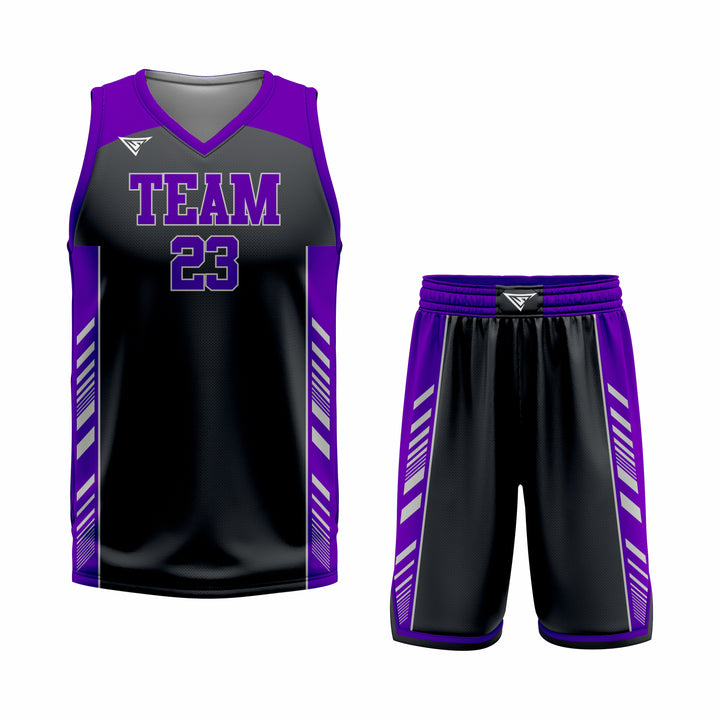 Custom Black Purple Basketball Uniform Set | Sports Custom Uniform