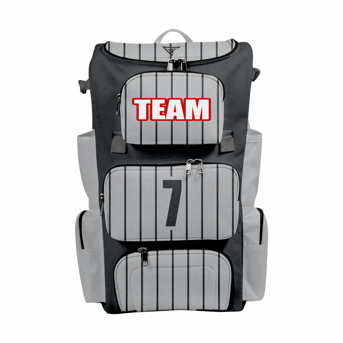 CUSTOM BLACK & GREY ELITE BASEBALL/SOFTBALL BACKPACKS